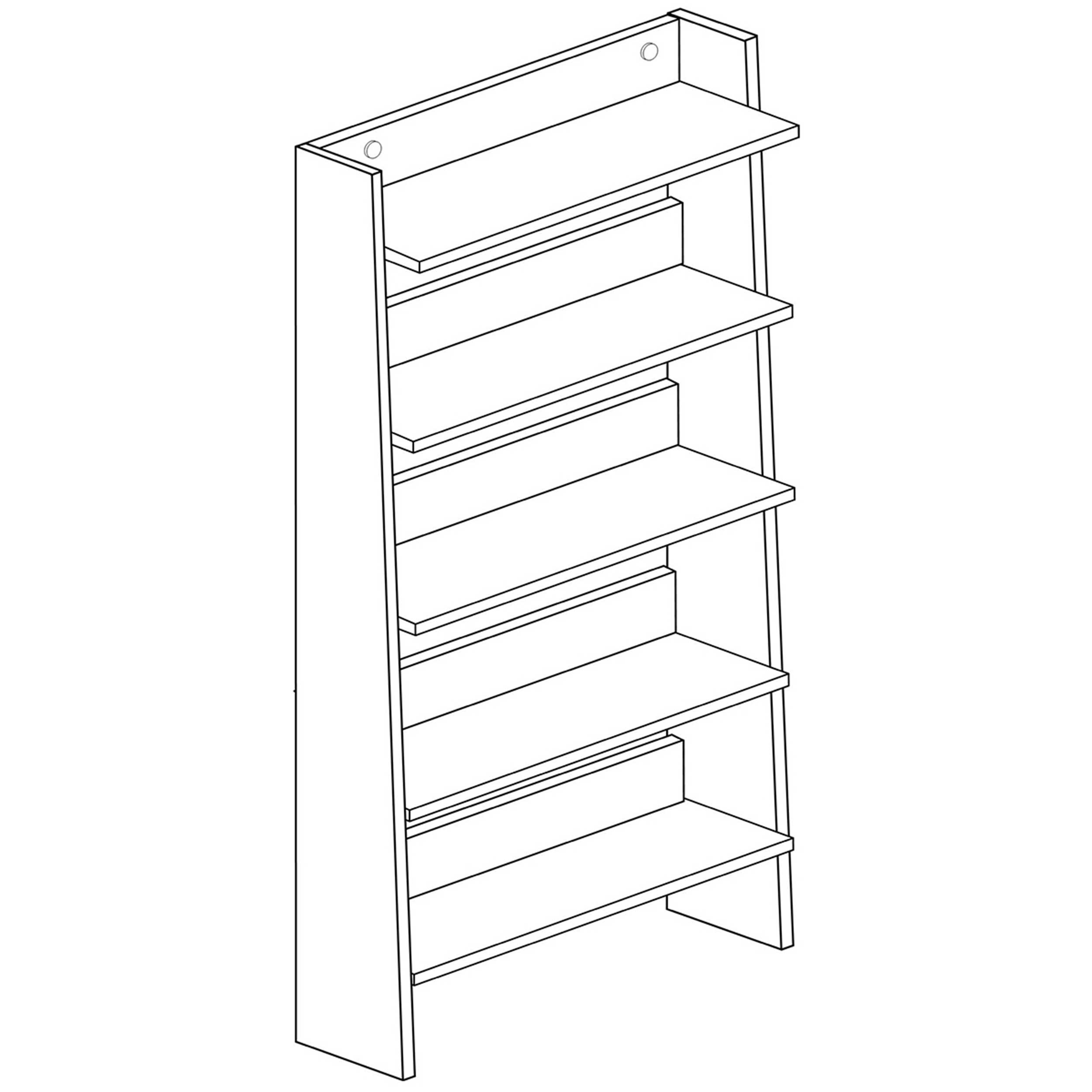 Bibliothèque Quinty 95cm 5 étagères - gris/ décor en chêne - Image 4