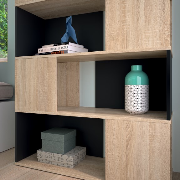 Bibliothèque Rossi - chêne/noir - Image 2