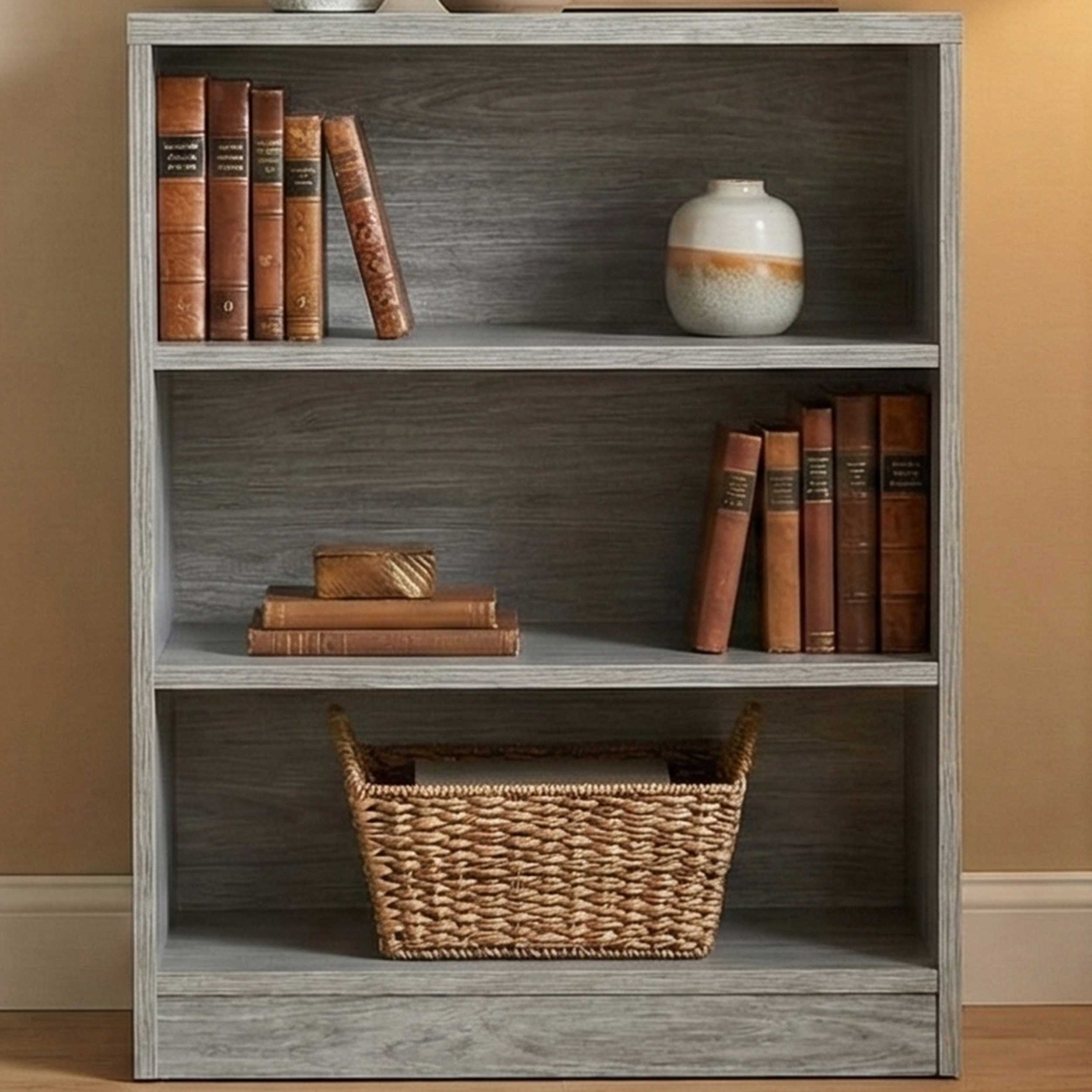 Bibliothèque Spacio 72cm à 2 tablettes - chêne gris