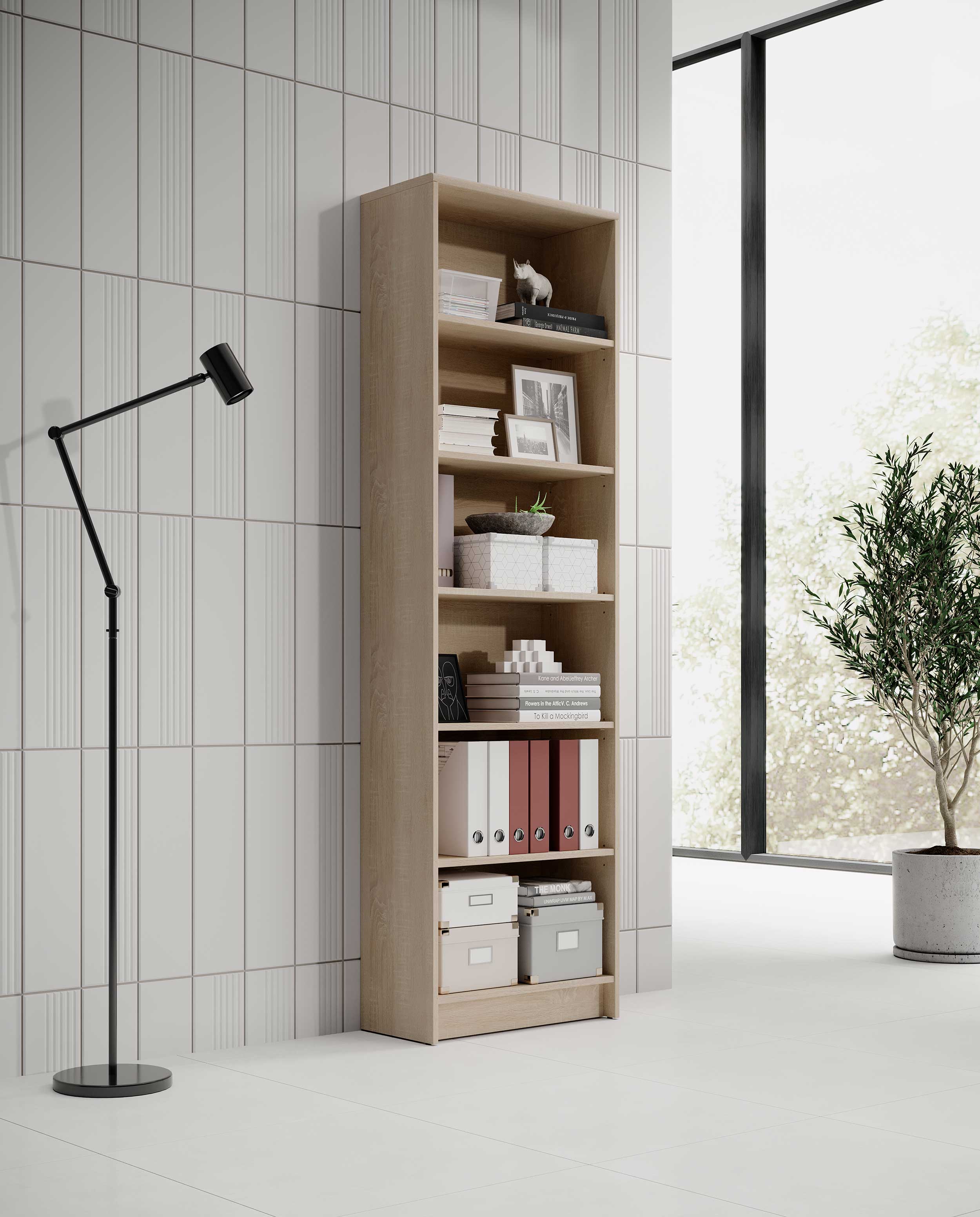 Bibliothèque Viviane 60x202cm - chêne - Image 4