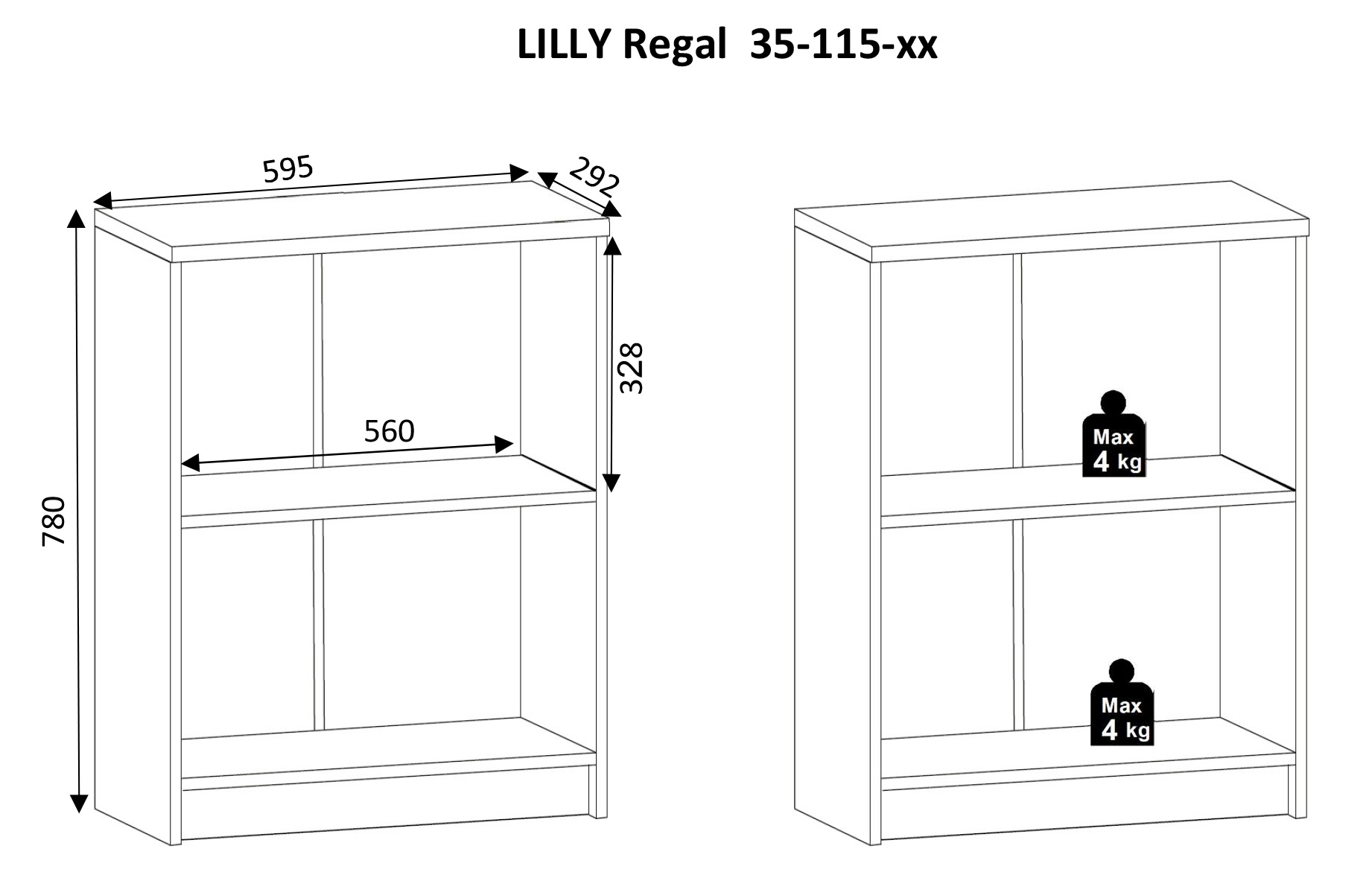 Bibliothèque Viviane 60x78cm - chêne - Image 3