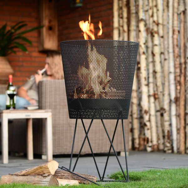 Brasero Amare 45x80cm acier - noir