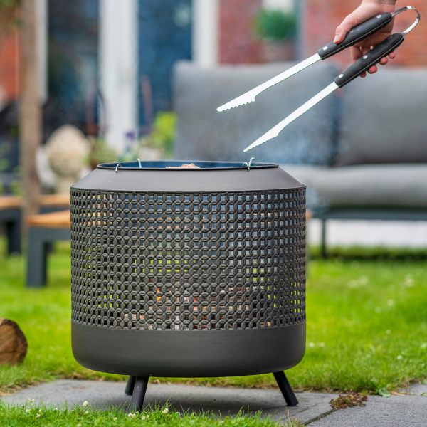 Brasero Cesta 50cm avec barbecue acier - noir - Image 3