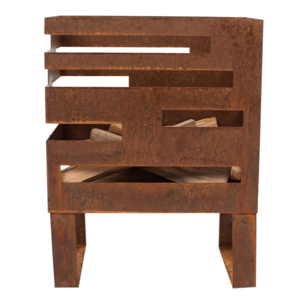 Brasero Maylis 38x23x50cm acier - rouille - Image 6