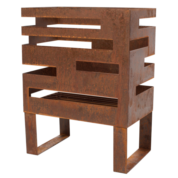 Brasero Maylis 38x23x50cm acier - rouille - Image 7