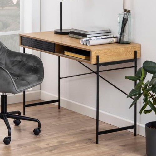 Bureau Angèle 110cm 1 porte - chêne sauvage