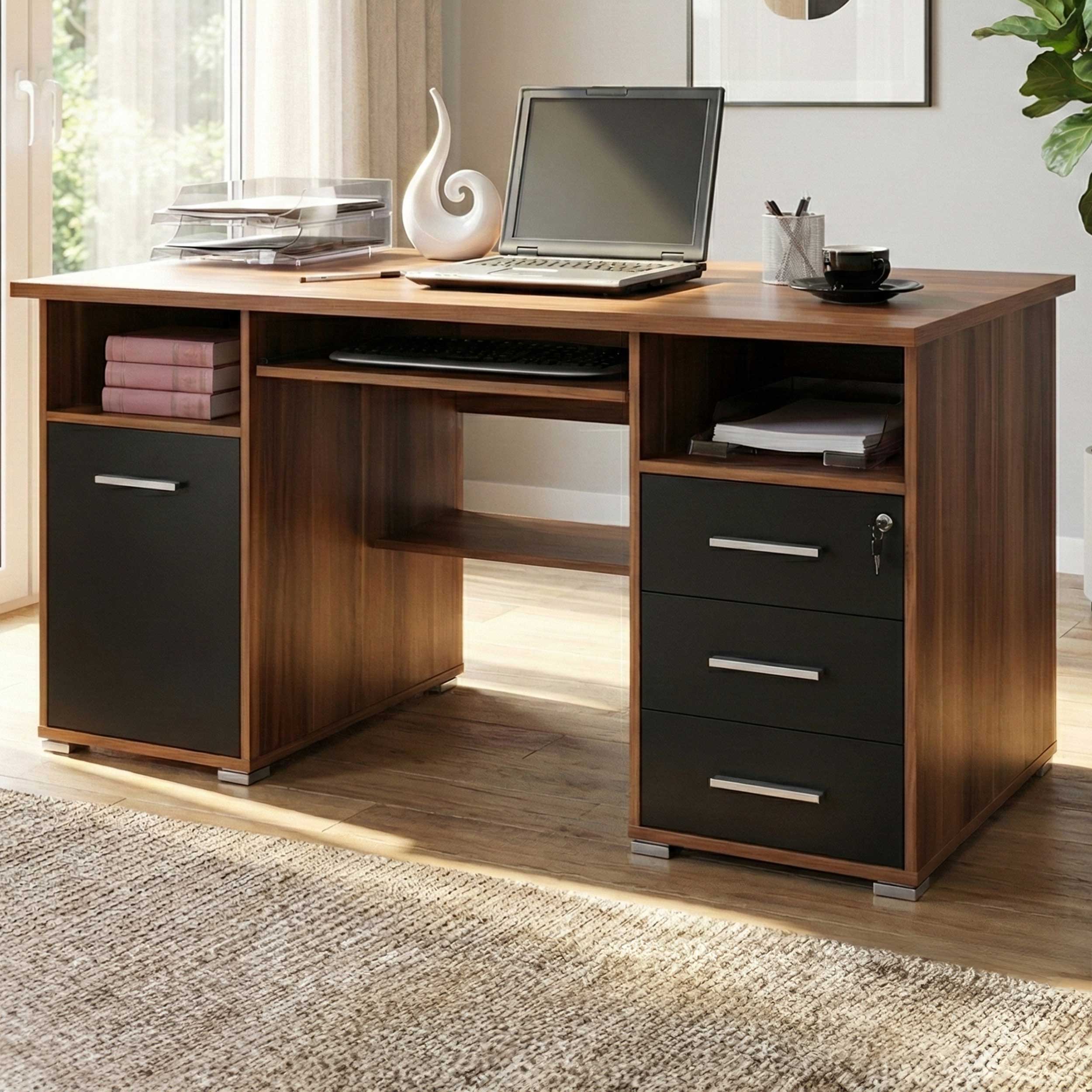 Bureau Beagle 145cm - noyer