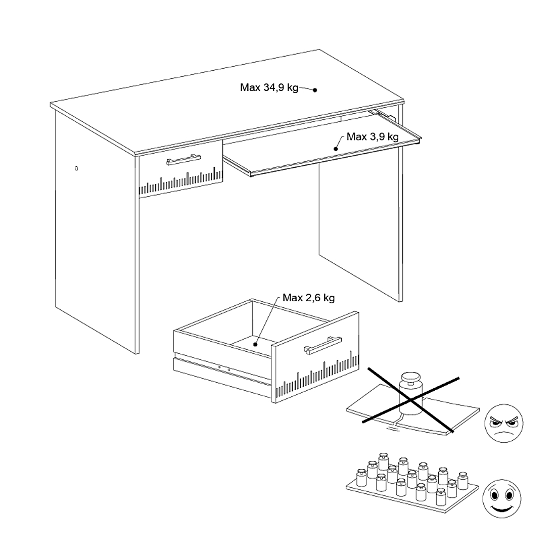 Bureau Carlos brun clair 109cm - brun - Image 3