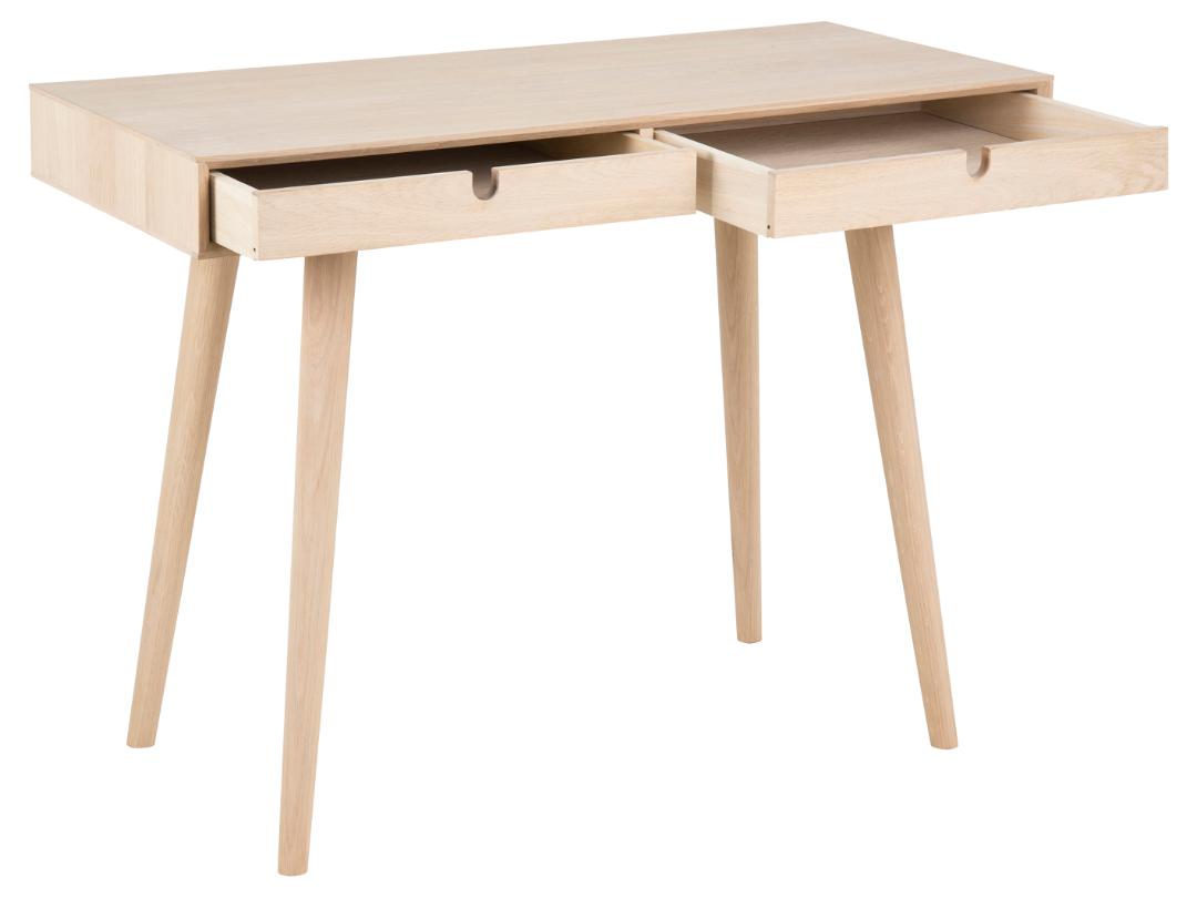 Bureau Cedro 100cm, 2 tiroirs - chêne blanc - Image 2