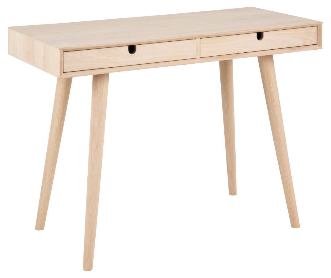 Bureau Cedro 100cm, 2 tiroirs - chêne blanc - Image 3