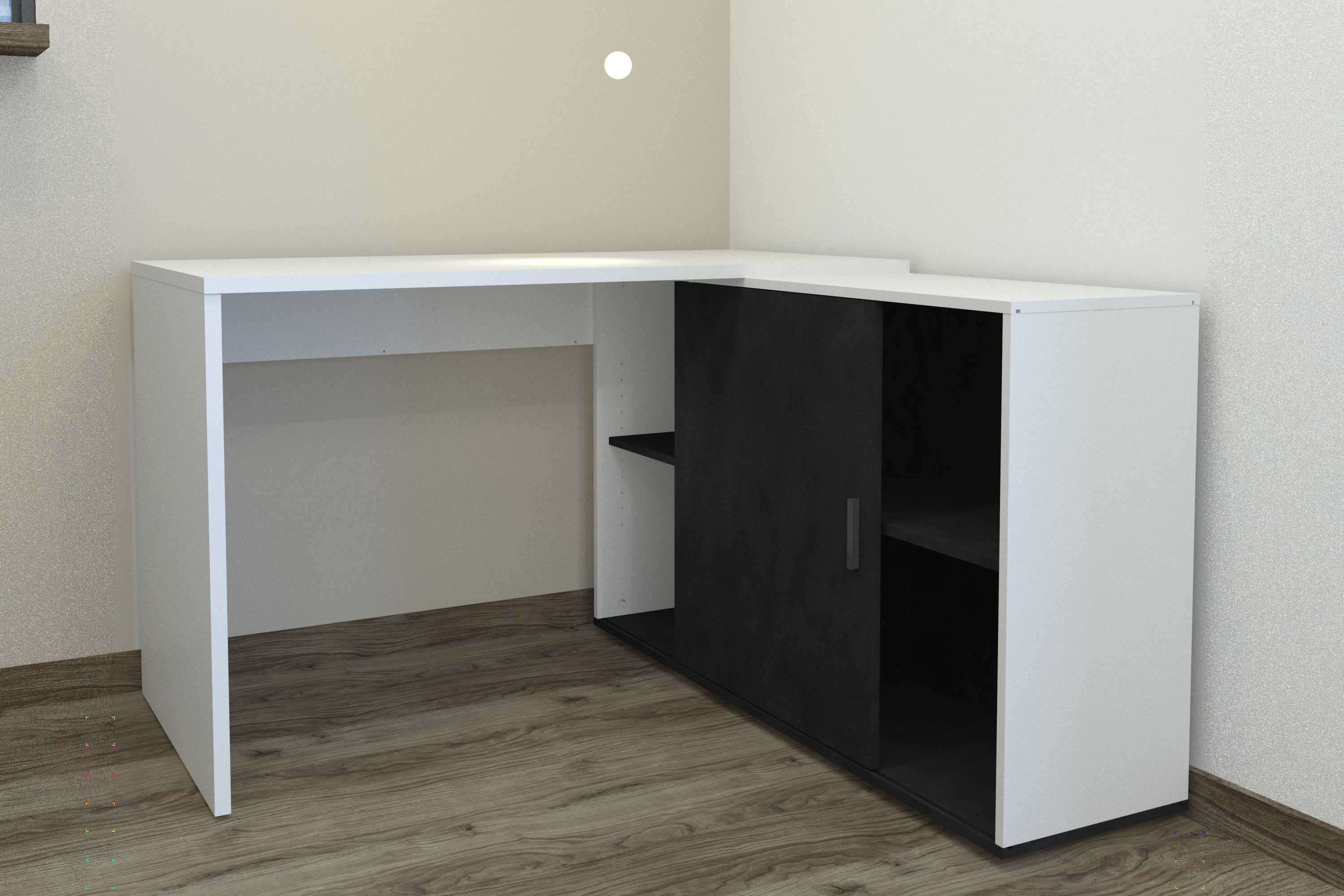 Bureau d'angle Vaiana - blanc/noir - Image 5