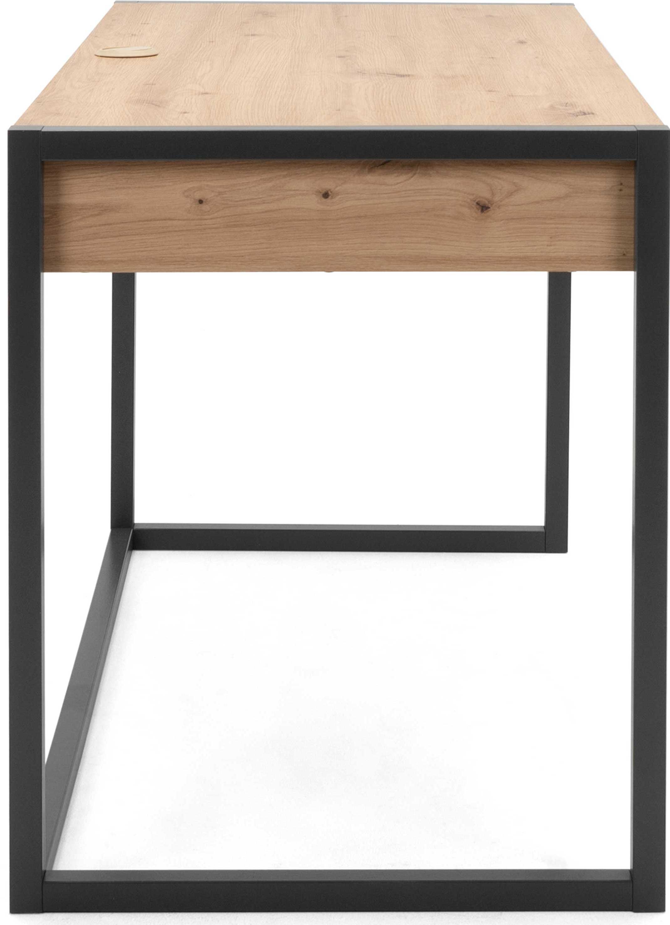 Bureau Damon 120cm 2 tiroirs - chêne/anthracite - Image 4
