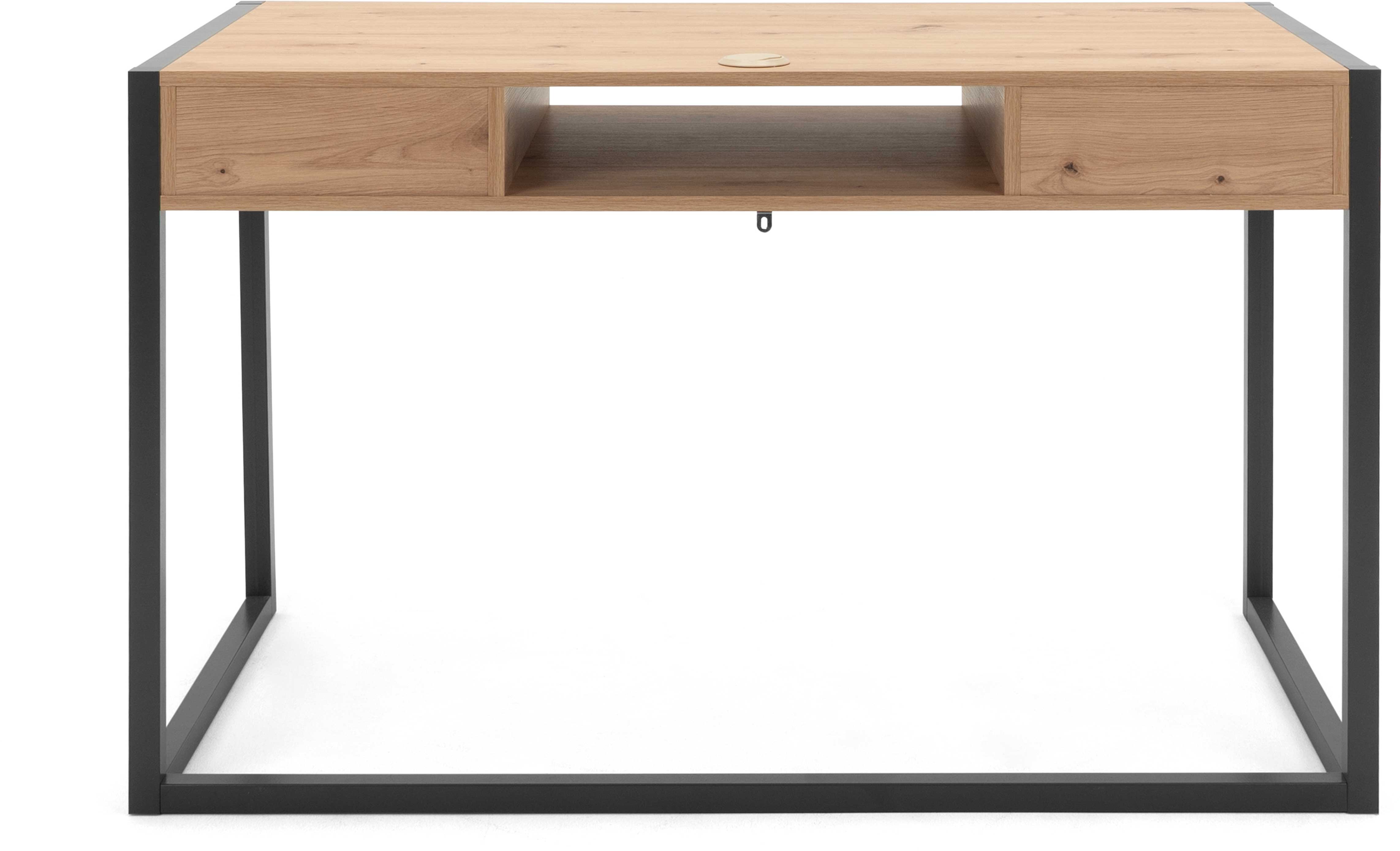 Bureau Damon 120cm 2 tiroirs - chêne/anthracite - Image 5