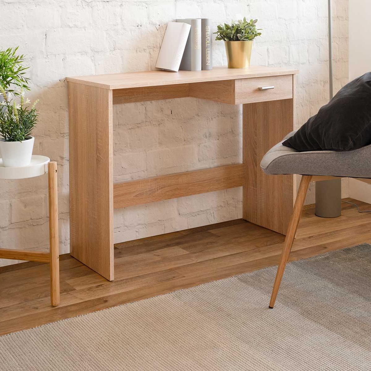 Bureau Franz 89cm 1 tiroir - chêne