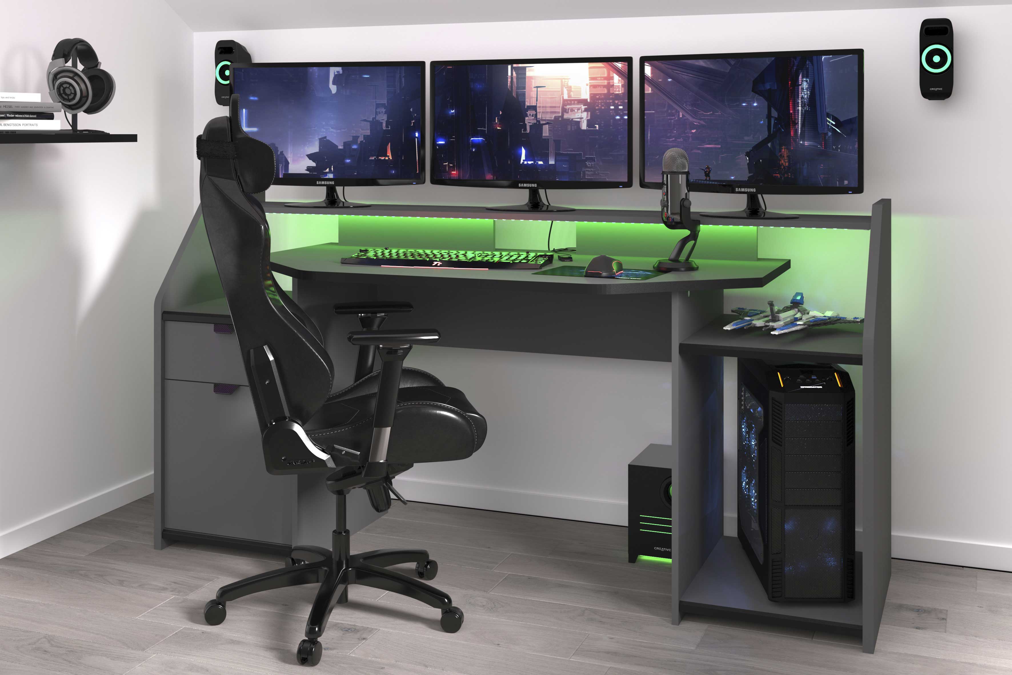 Bureau Gaming 180cm avec ruban LED - Image 10