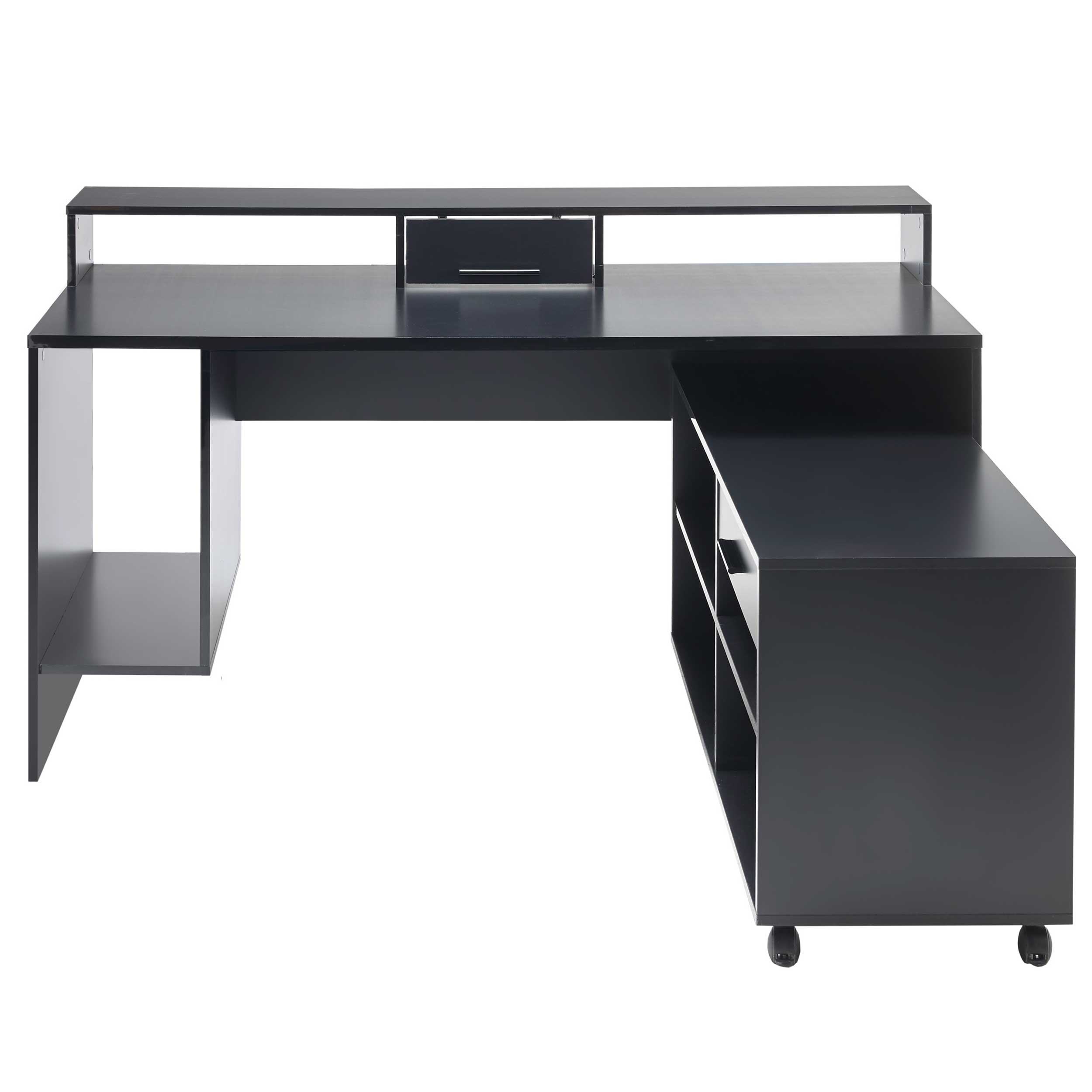 Bureau gaming Tudi éclairage compris - noir - Image 8