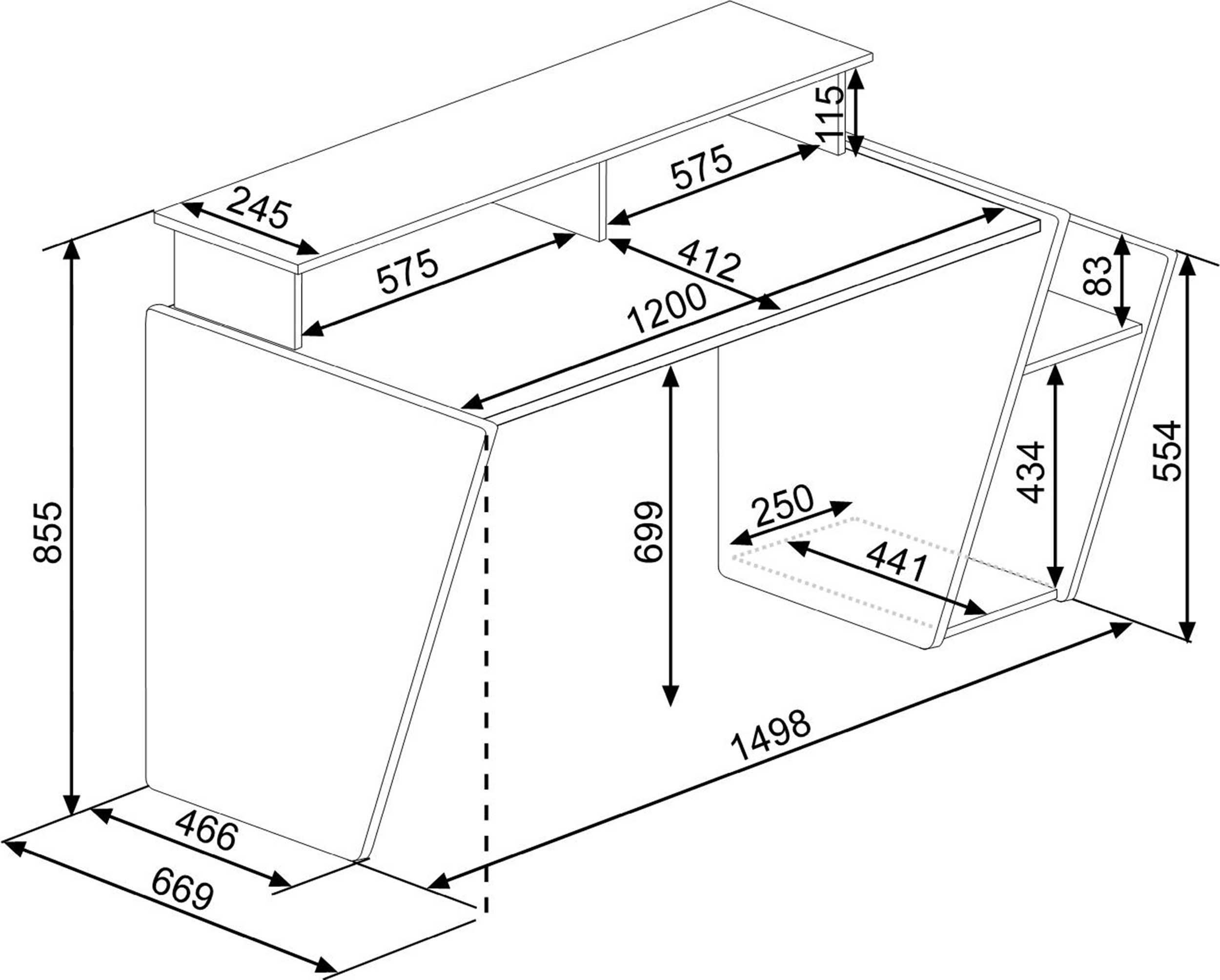 Bureau gaming Yannick 150x70x85cm panneaux de particules - anthracite - Image 3