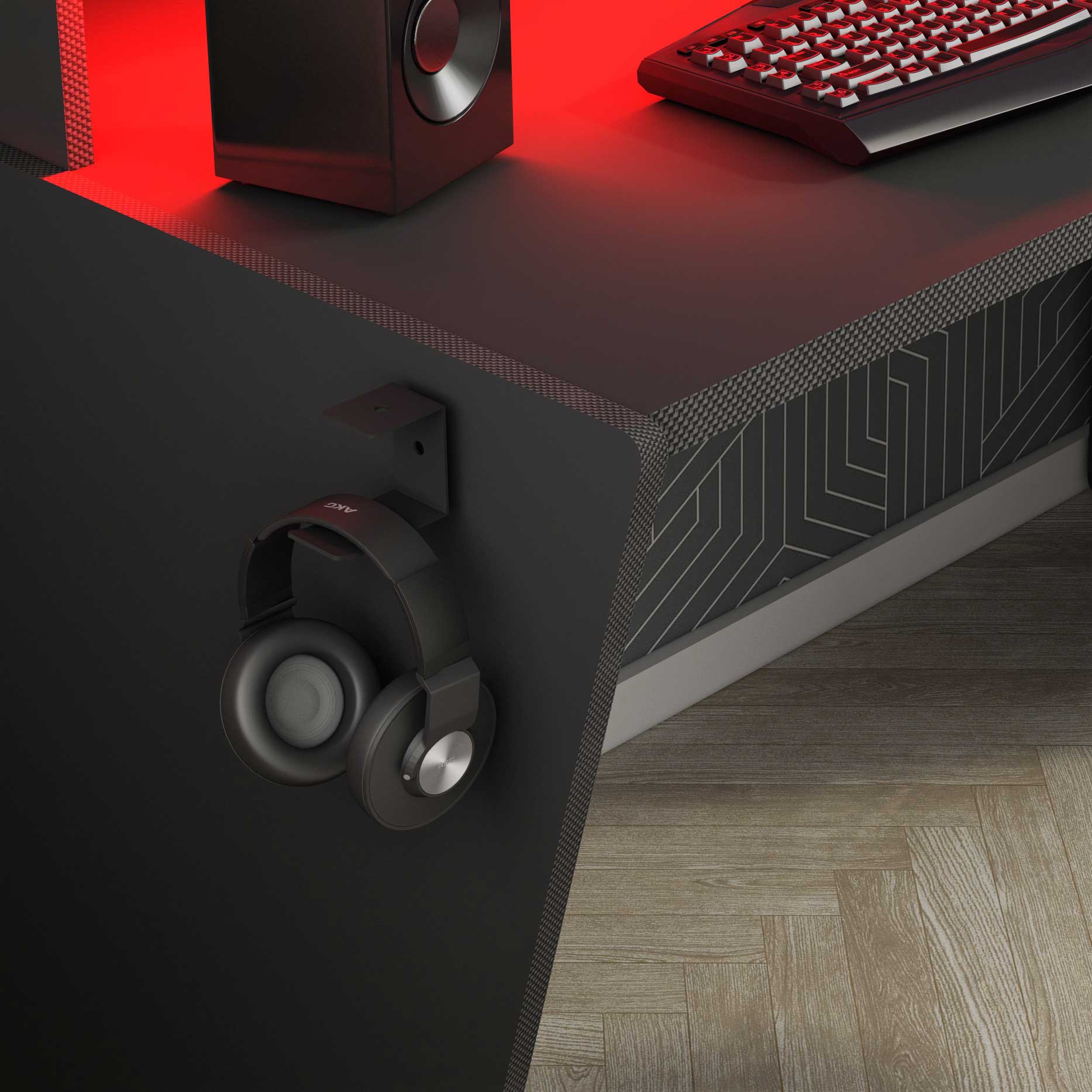 Bureau gaming Yannick 150x70x85cm panneaux de particules - anthracite - Image 5