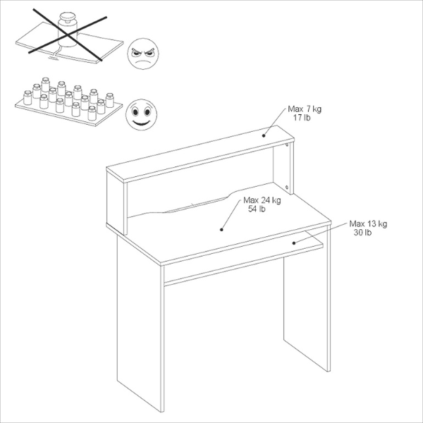 Bureau Hobby 91 cm de longueur-chêne - Image 2