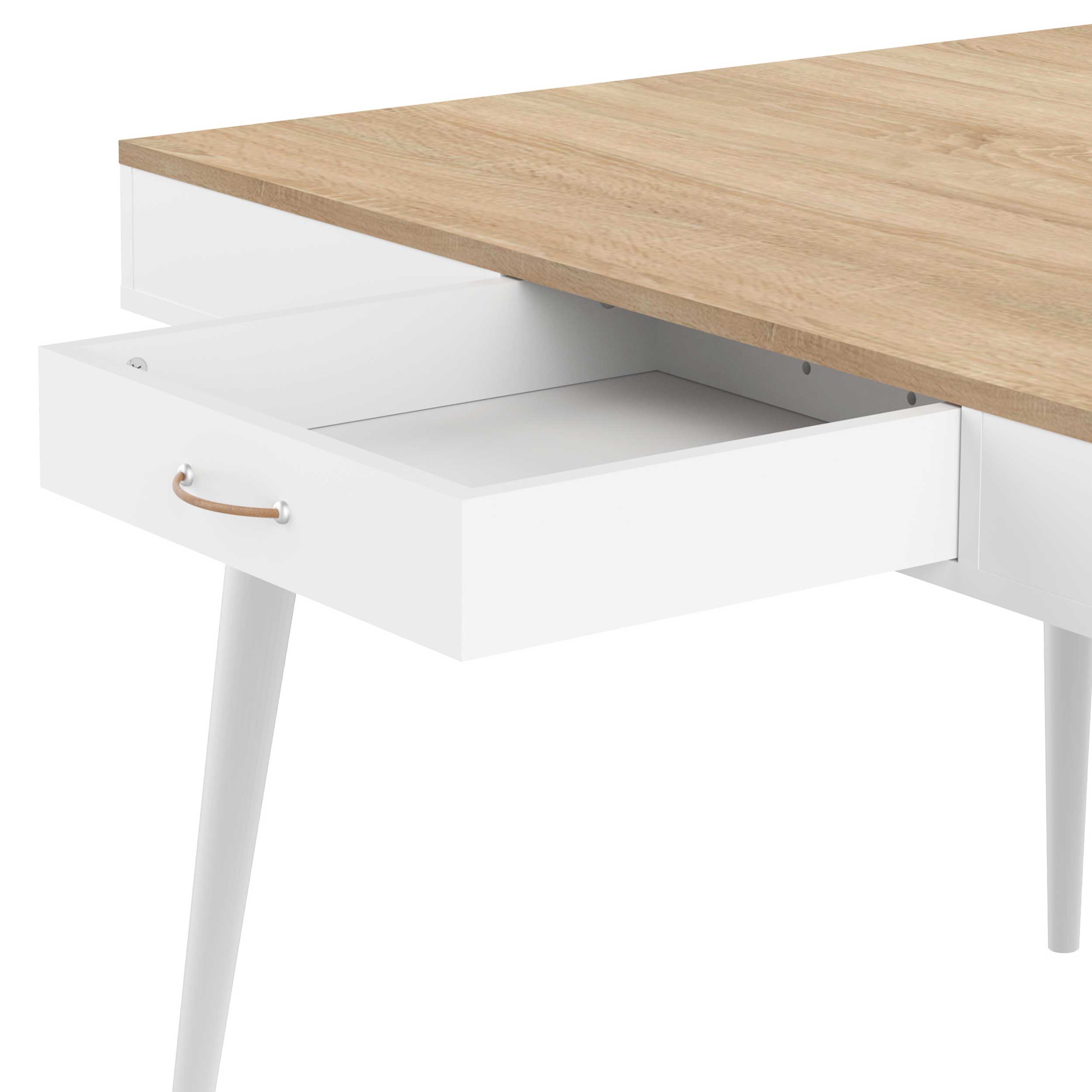 Bureau Horizon 134cm - chêne/blanc - Image 5