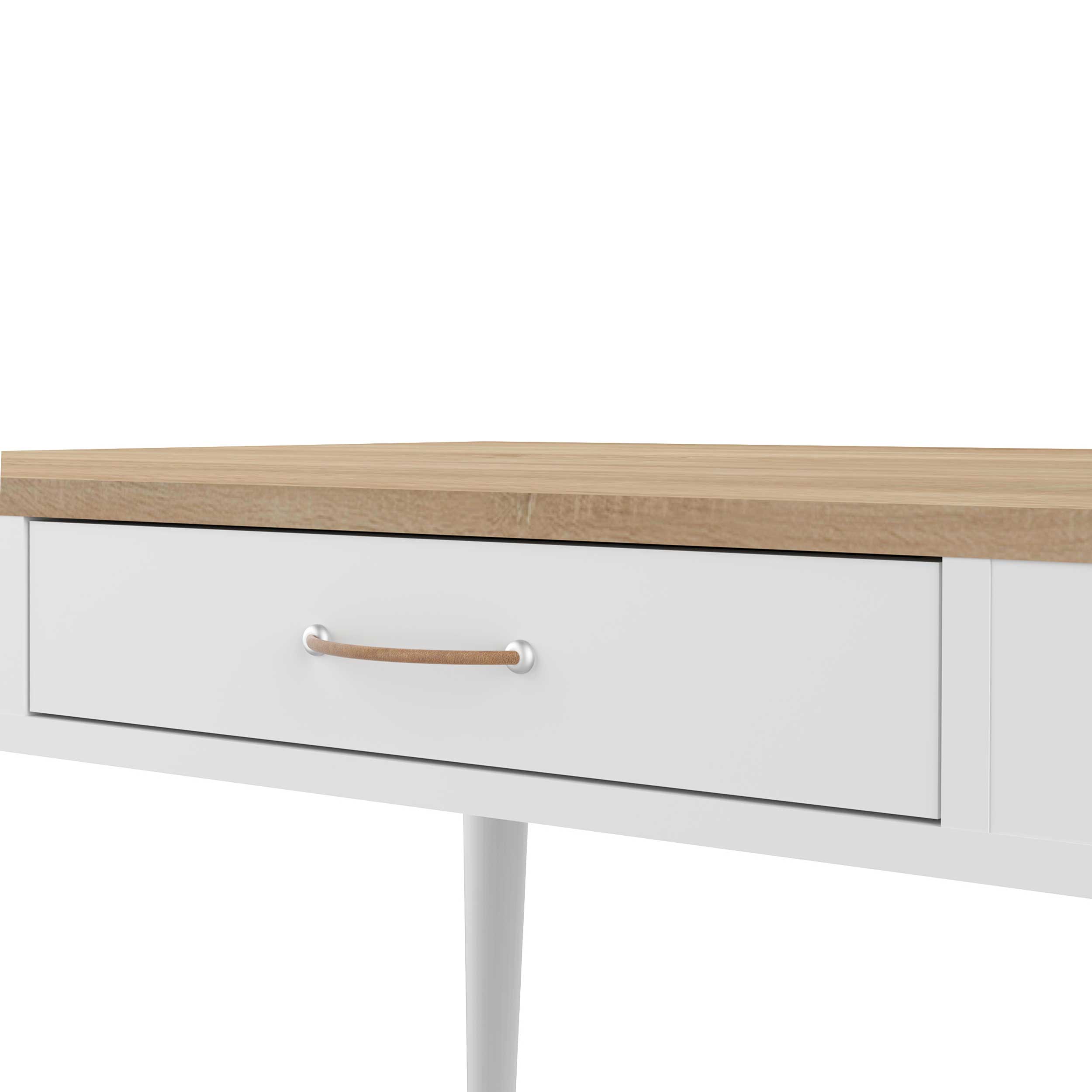 Bureau Horizon 134cm - chêne/blanc - Image 6