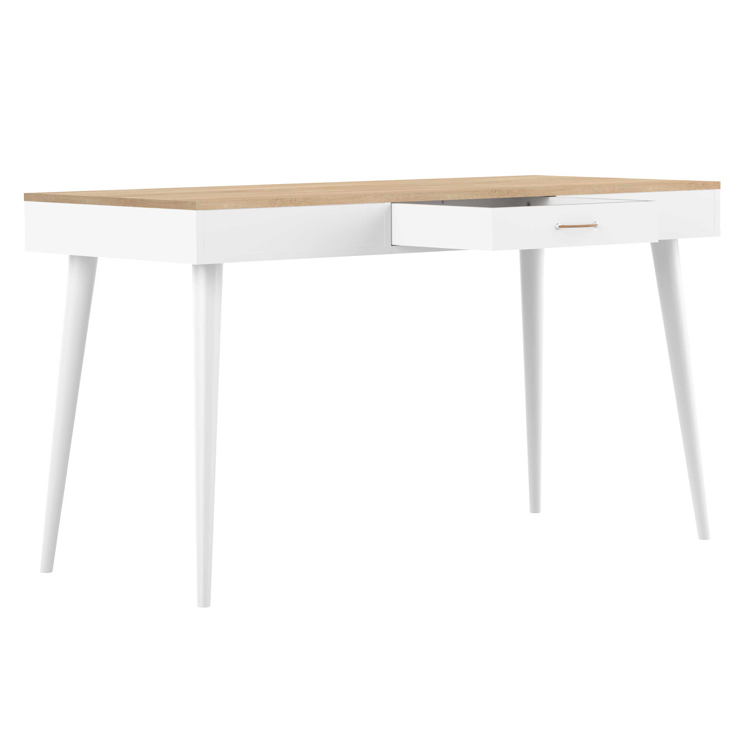 Bureau Horizon 134cm - chêne/blanc - Image 8
