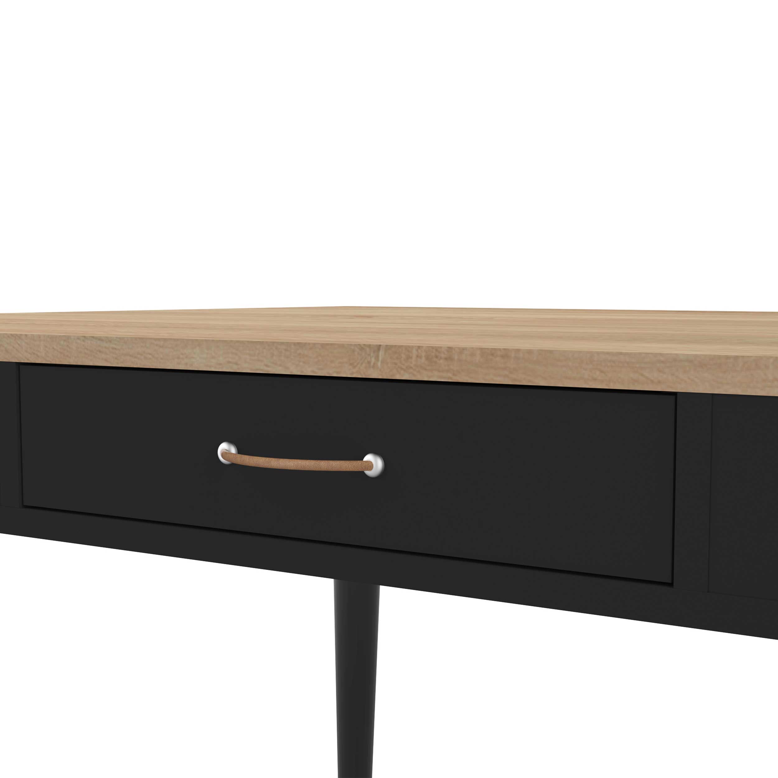Bureau Horizon 134cm - chêne/noir - Image 7