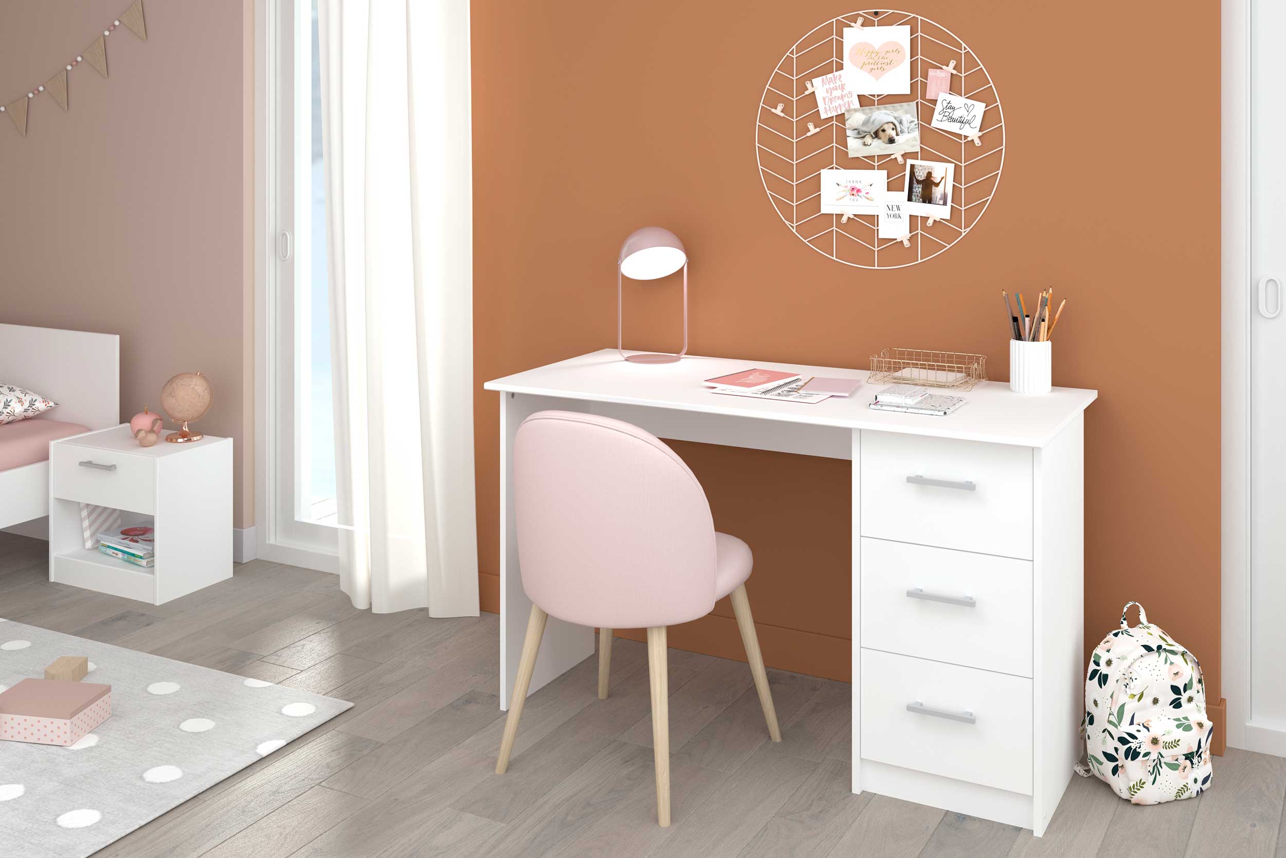 Bureau Ingrid 121cm - blanc - Image 9