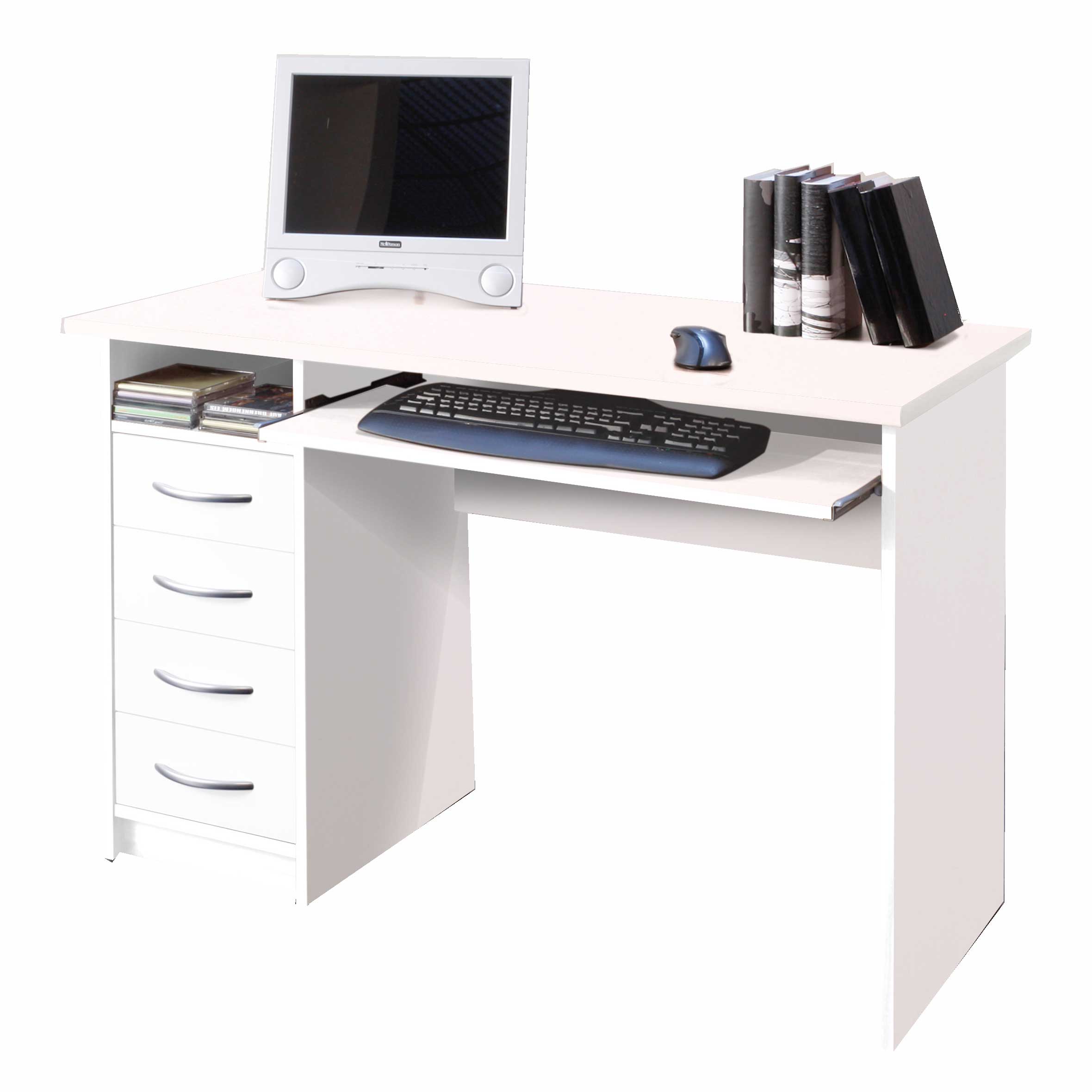 Bureau Jils 110cm avec 4 tiroirs - blanc - Image 2