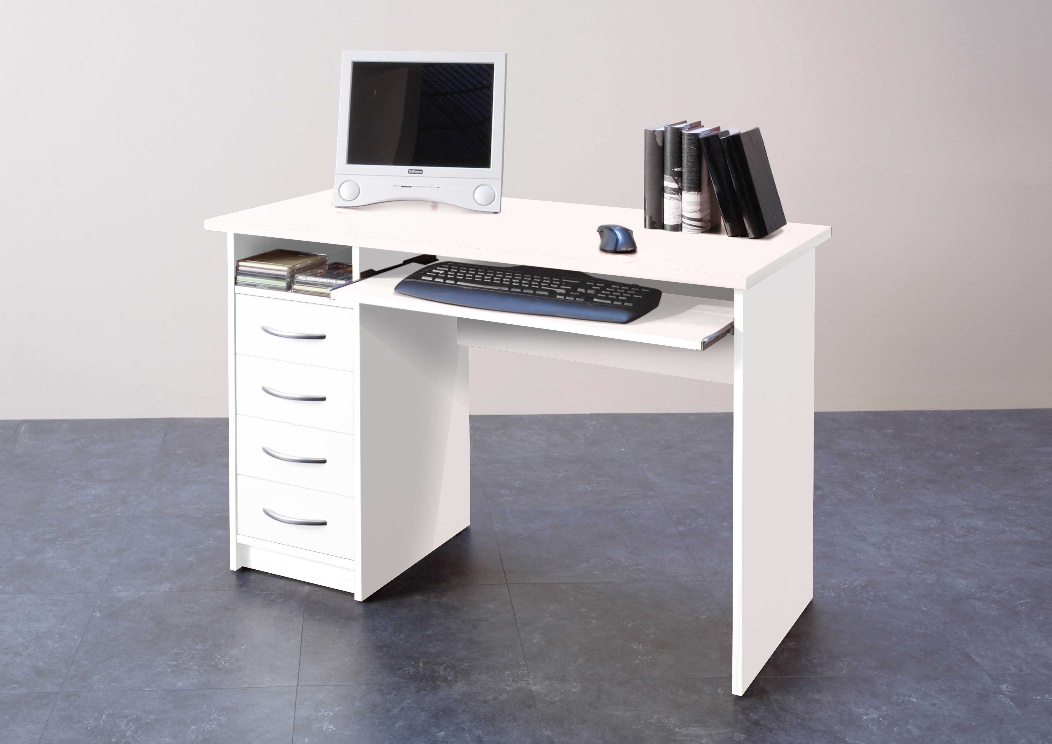 Bureau Jils 110cm avec 4 tiroirs - blanc - Image 3
