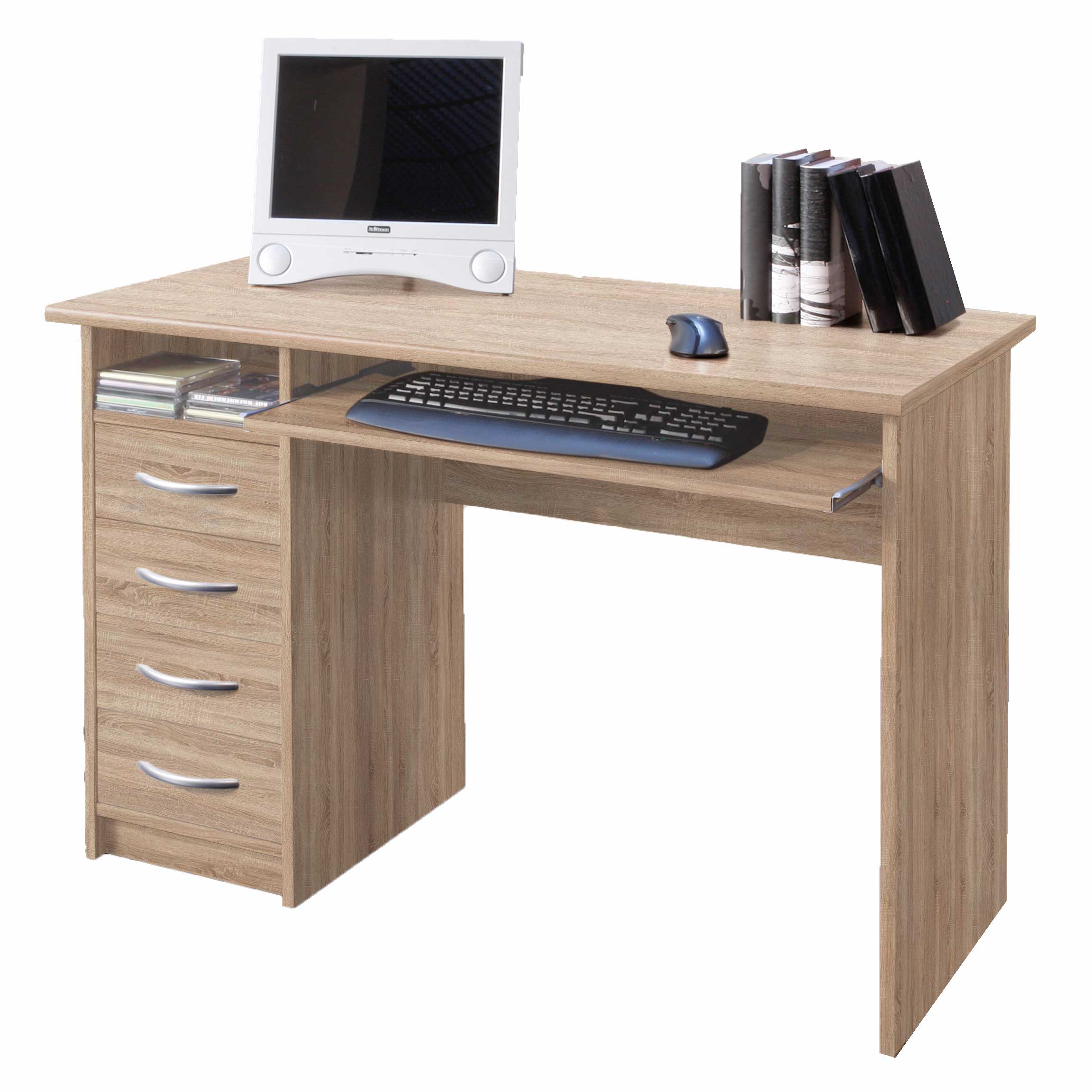 Bureau Jils 110cm avec 4 tiroirs - chêne - Image 3