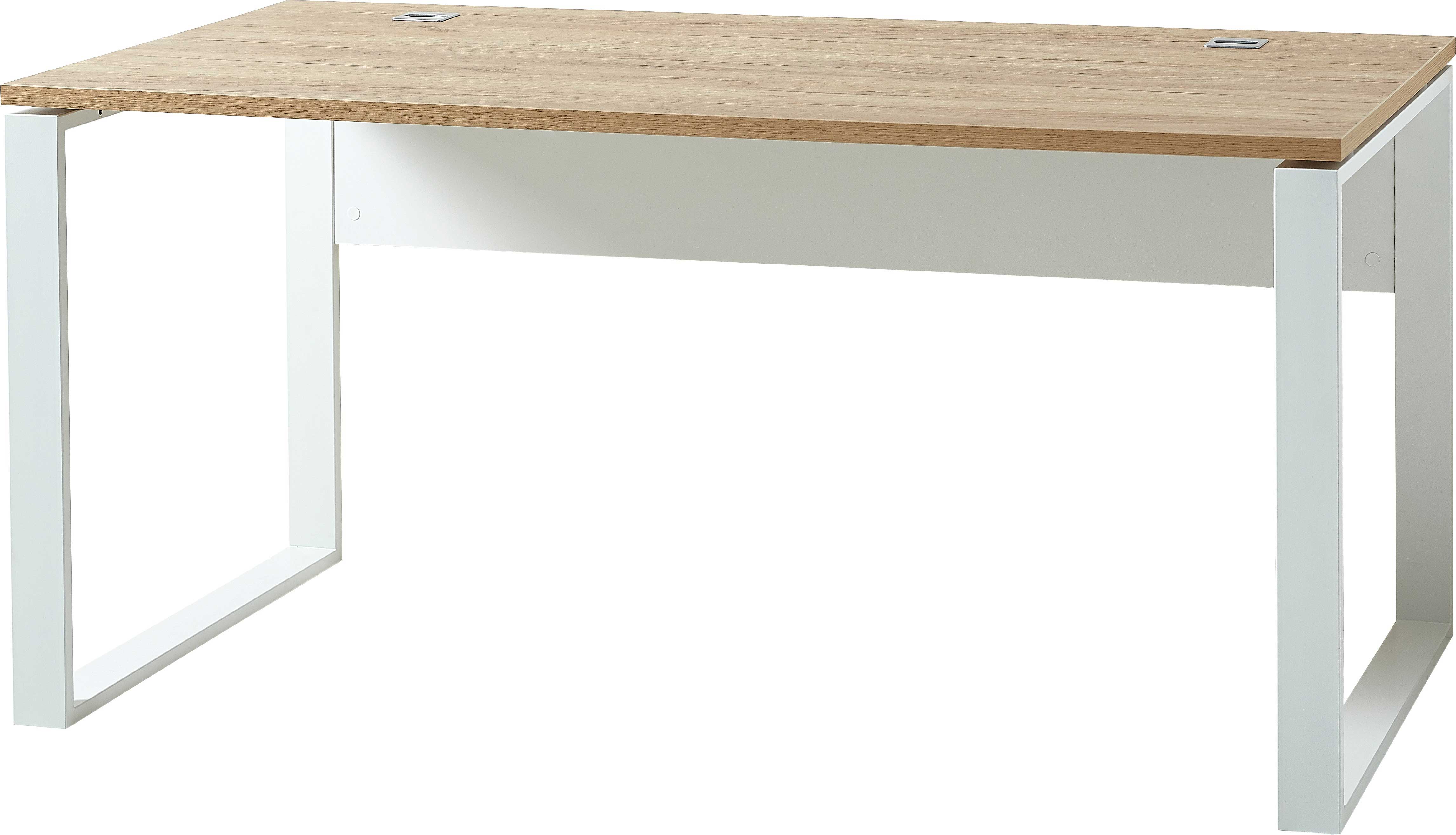 Bureau Lloris 158cm - blanc/chêne - Image 6