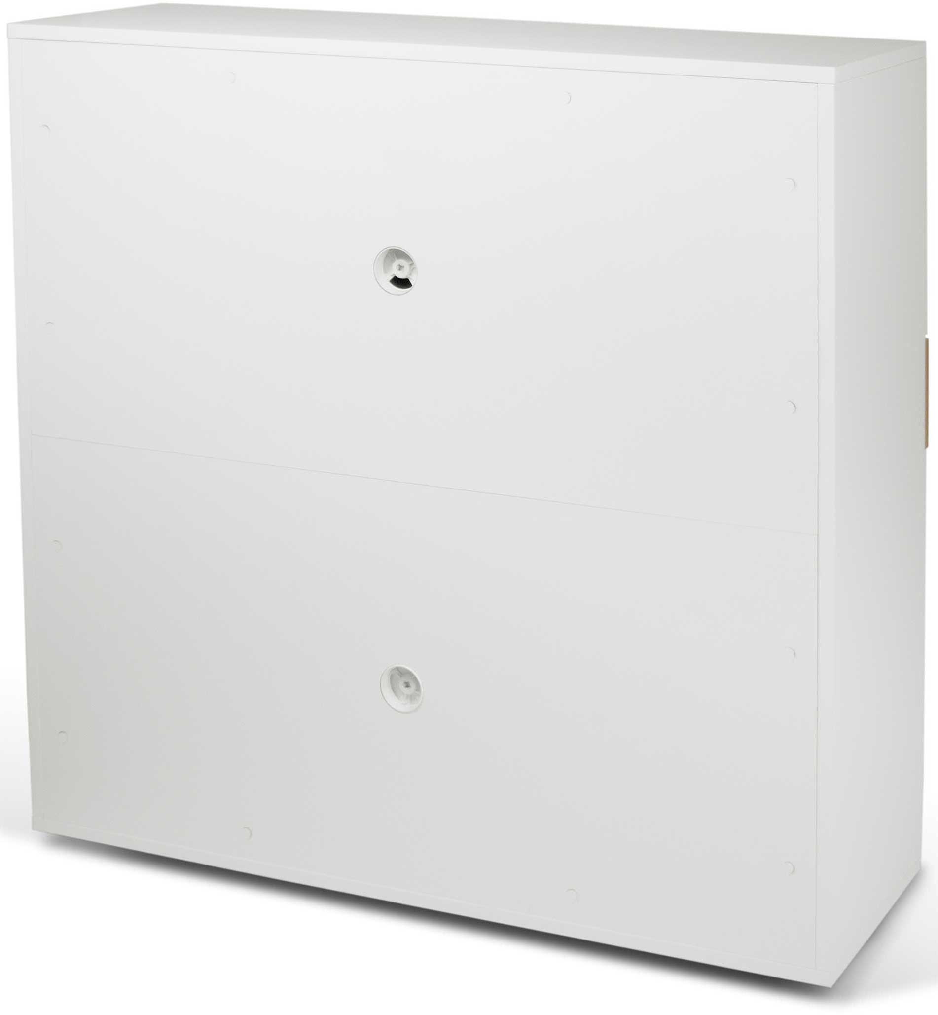 Bureau/meuble de rangement Fox 110cm - blanc/noyer - Image 4