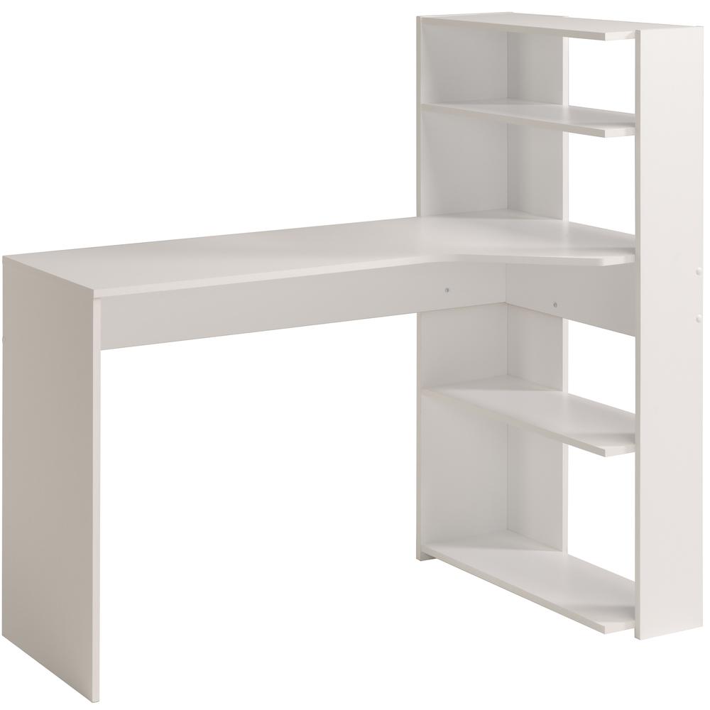 Bureau Monsieur 122cm avec bibliothèque - blanc - Image 6