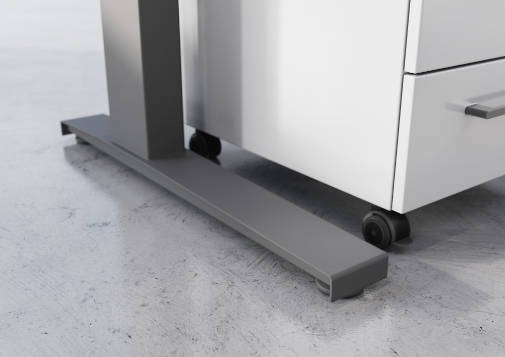 Bureau Osmond 160cm réglable en hauteur - gris clair/argent - Image 3