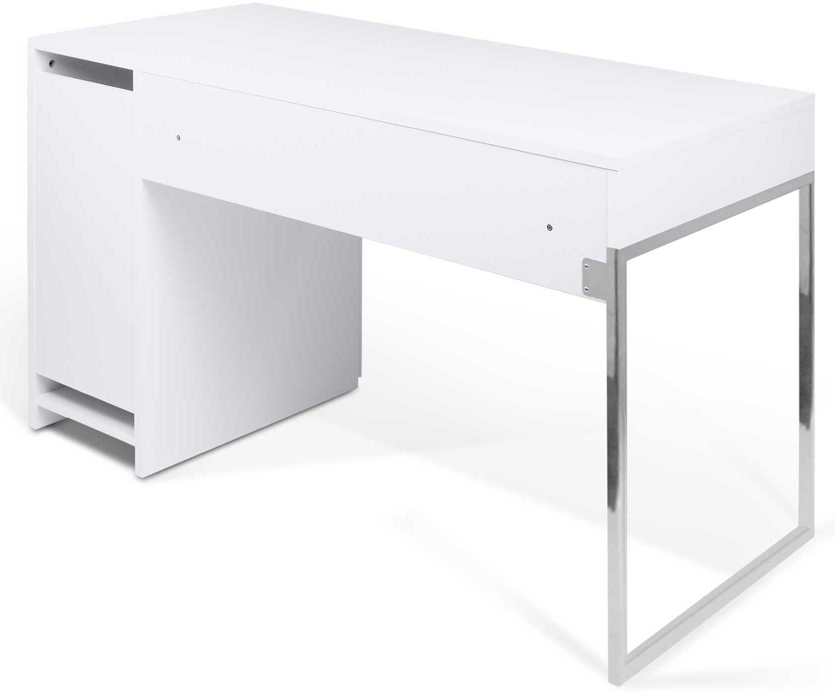 Bureau Prado 130cm - blanc/chrome - Image 4