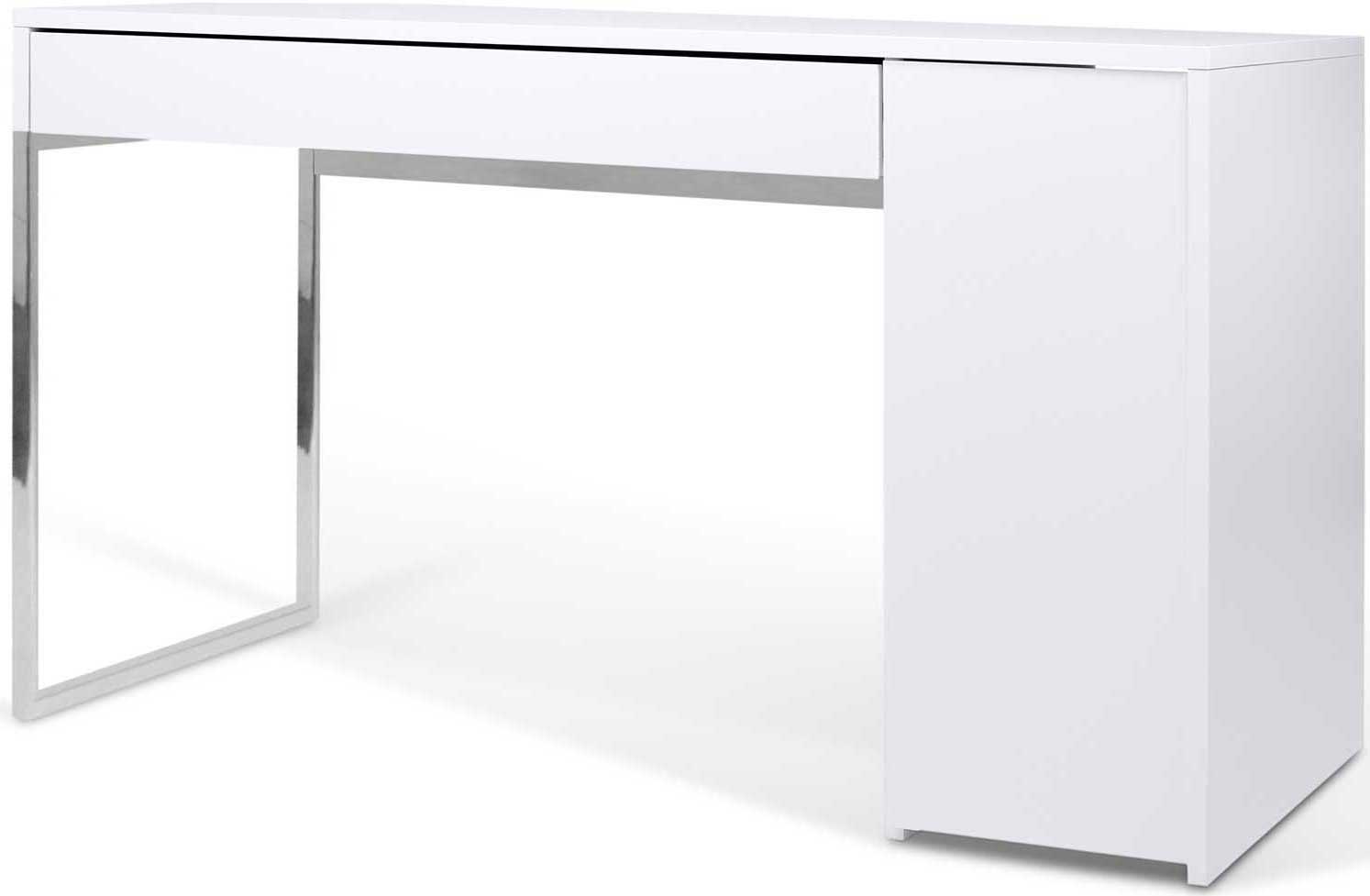 Bureau Prado 130cm - blanc/chrome - Image 5