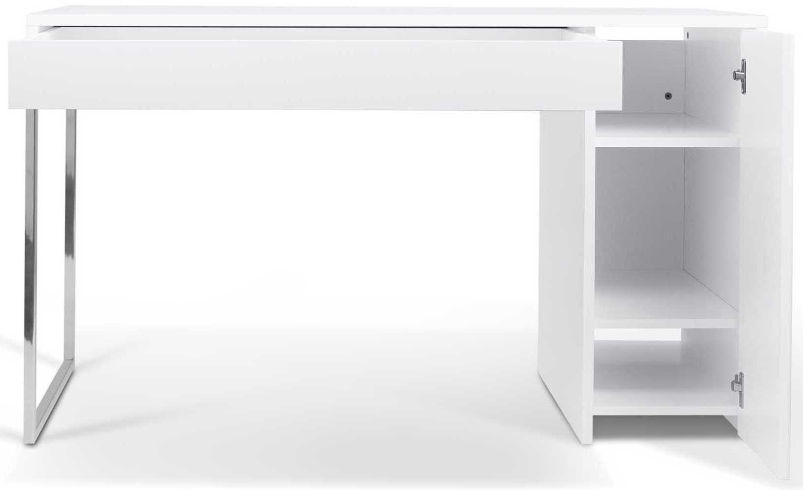 Bureau Prado 130cm - blanc/chrome - Image 7