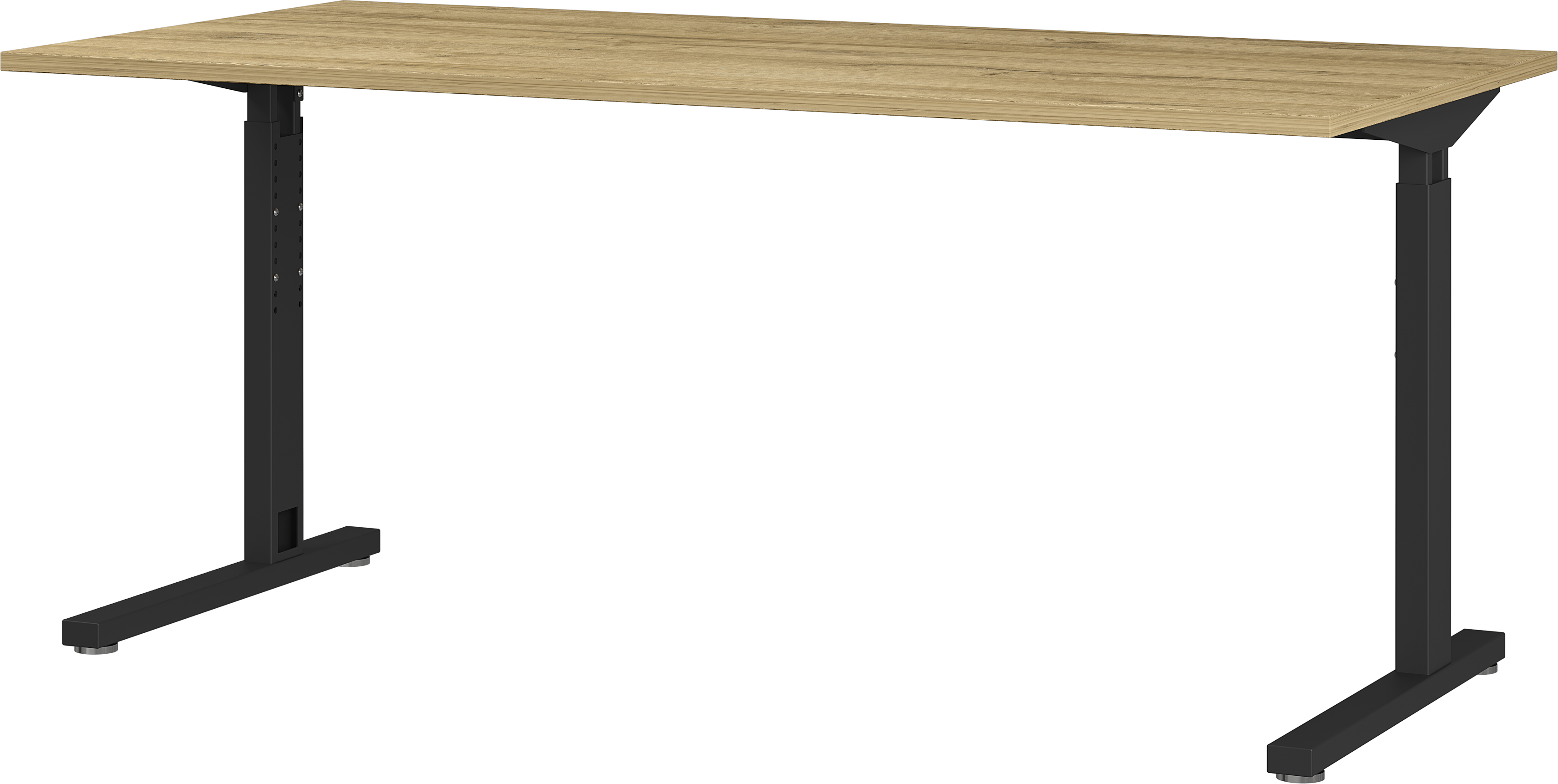 Bureau Presley 160cm réglable en hauteur - chêne/noir - Image 3