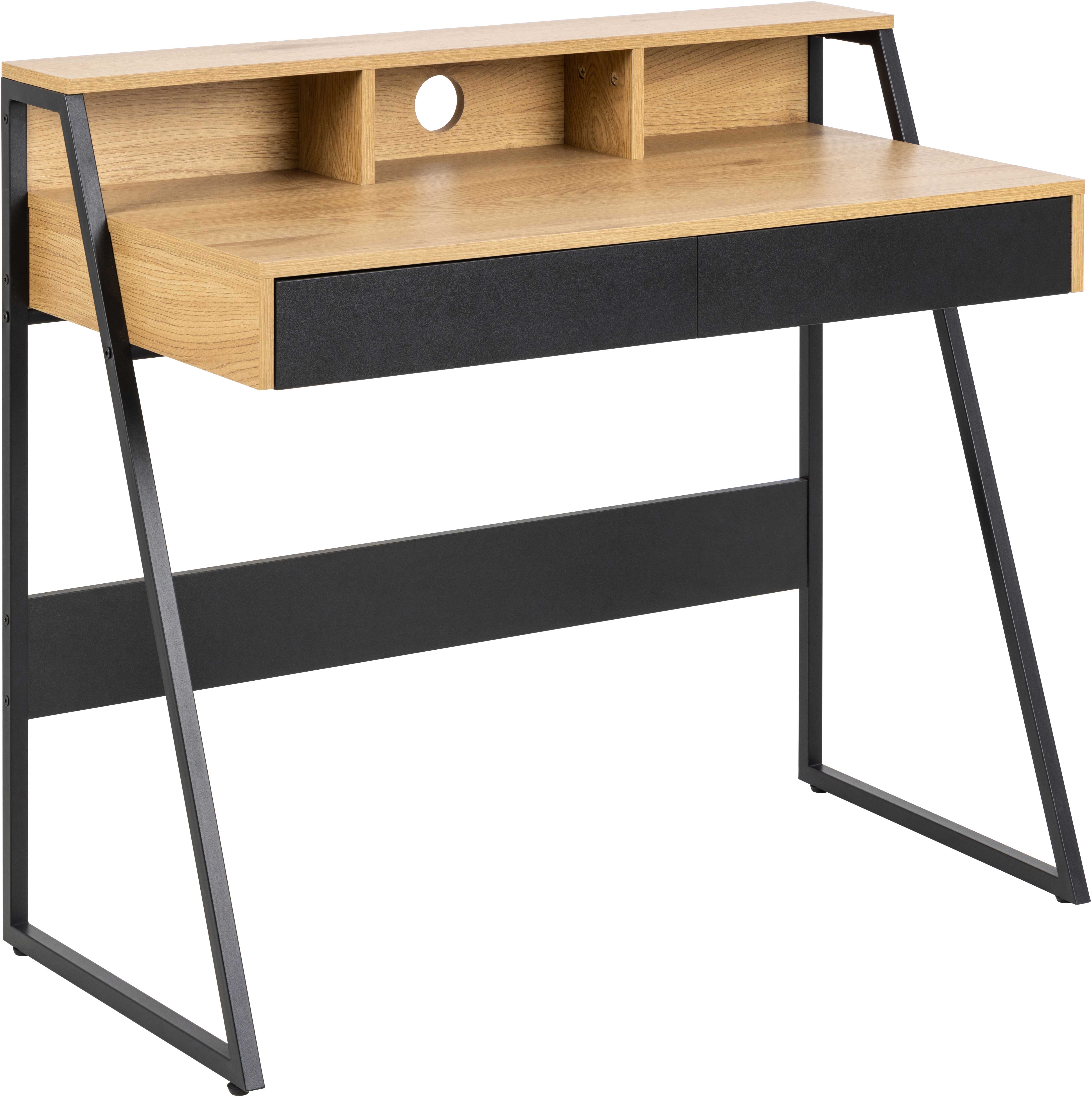 Bureau Reece 100cm - noir/chêne - Image 12
