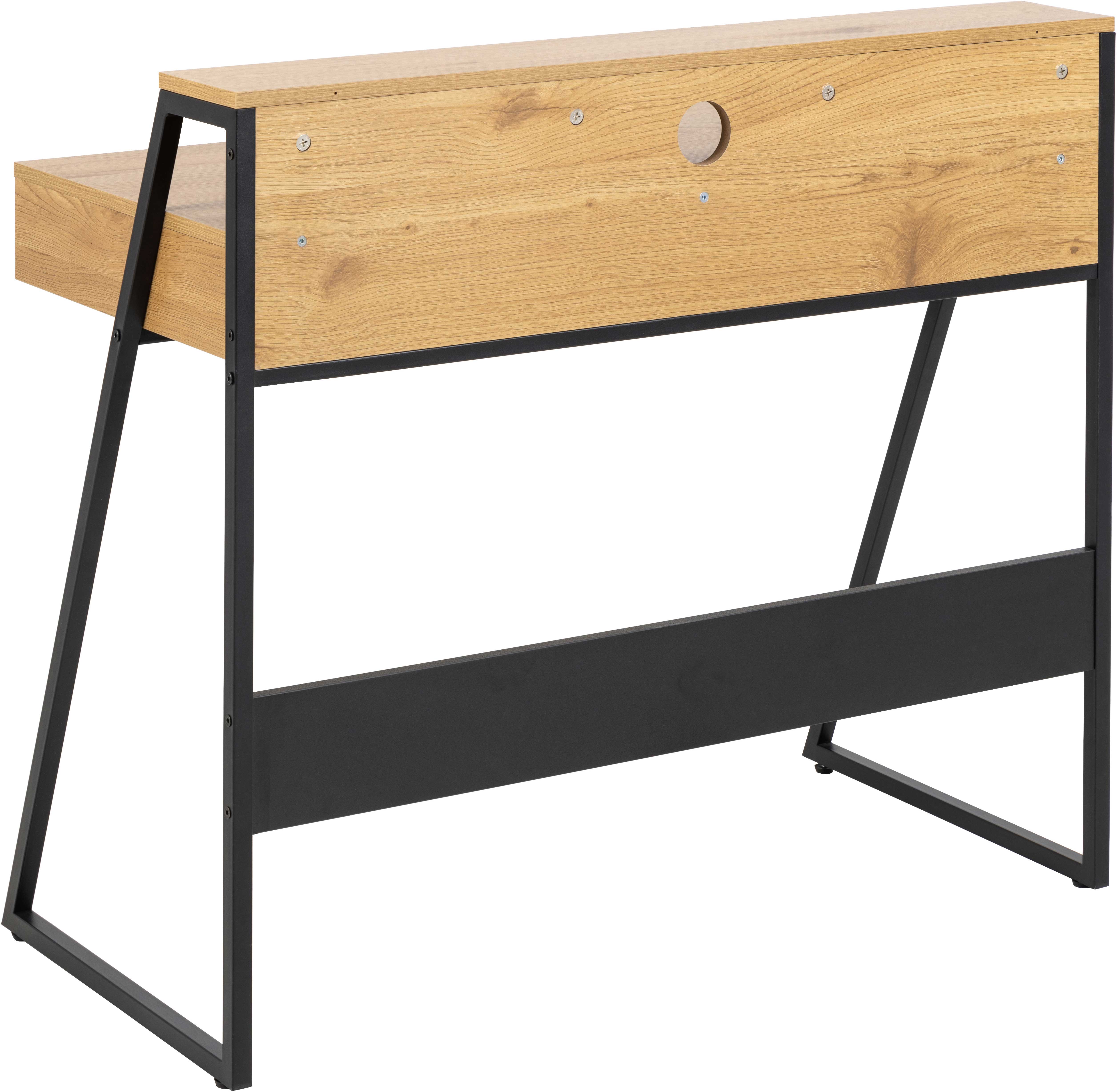 Bureau Reece 100cm - noir/chêne - Image 6