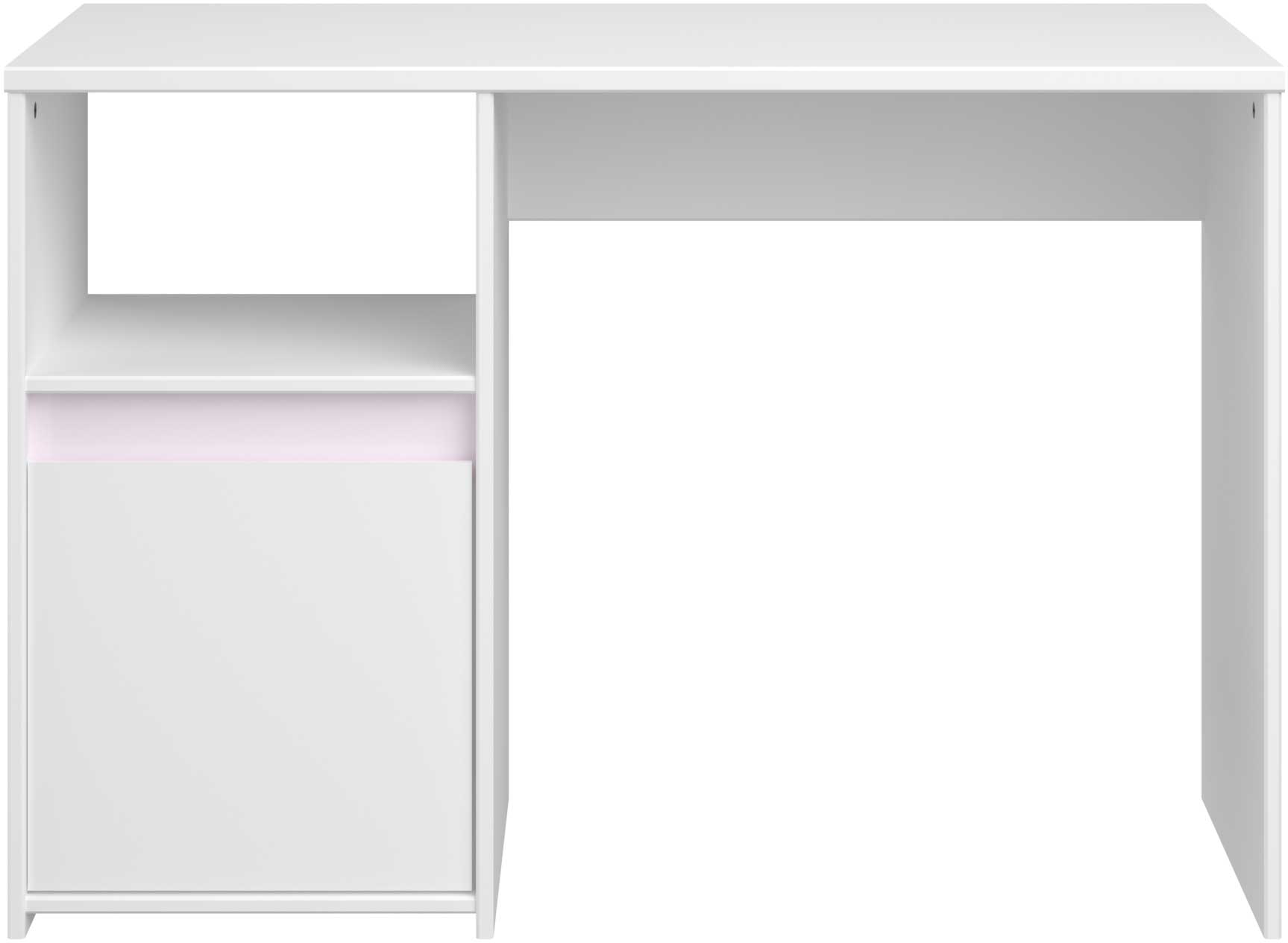 Bureau Rue 110cm avec armoire - blanc/gris ou blanc/rose - Image 4