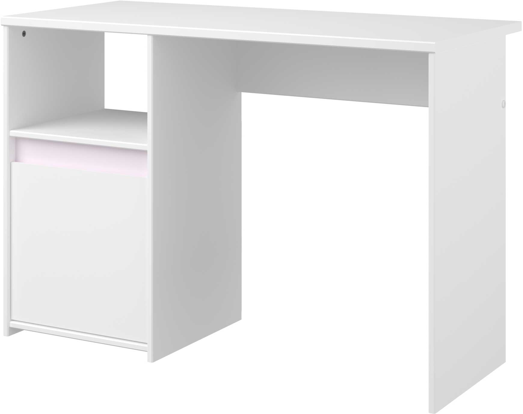 Bureau Rue 110cm avec armoire - blanc/gris ou blanc/rose - Image 6