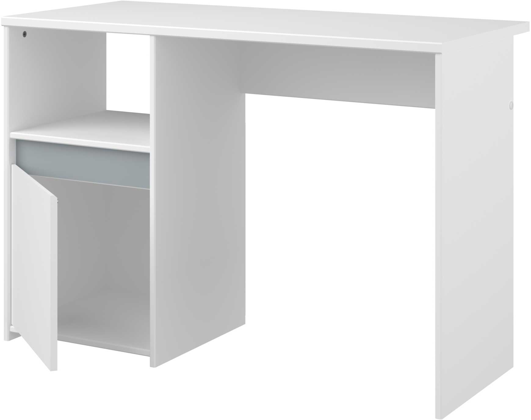 Bureau Rue 110cm avec armoire - blanc/gris ou blanc/rose - Image 7
