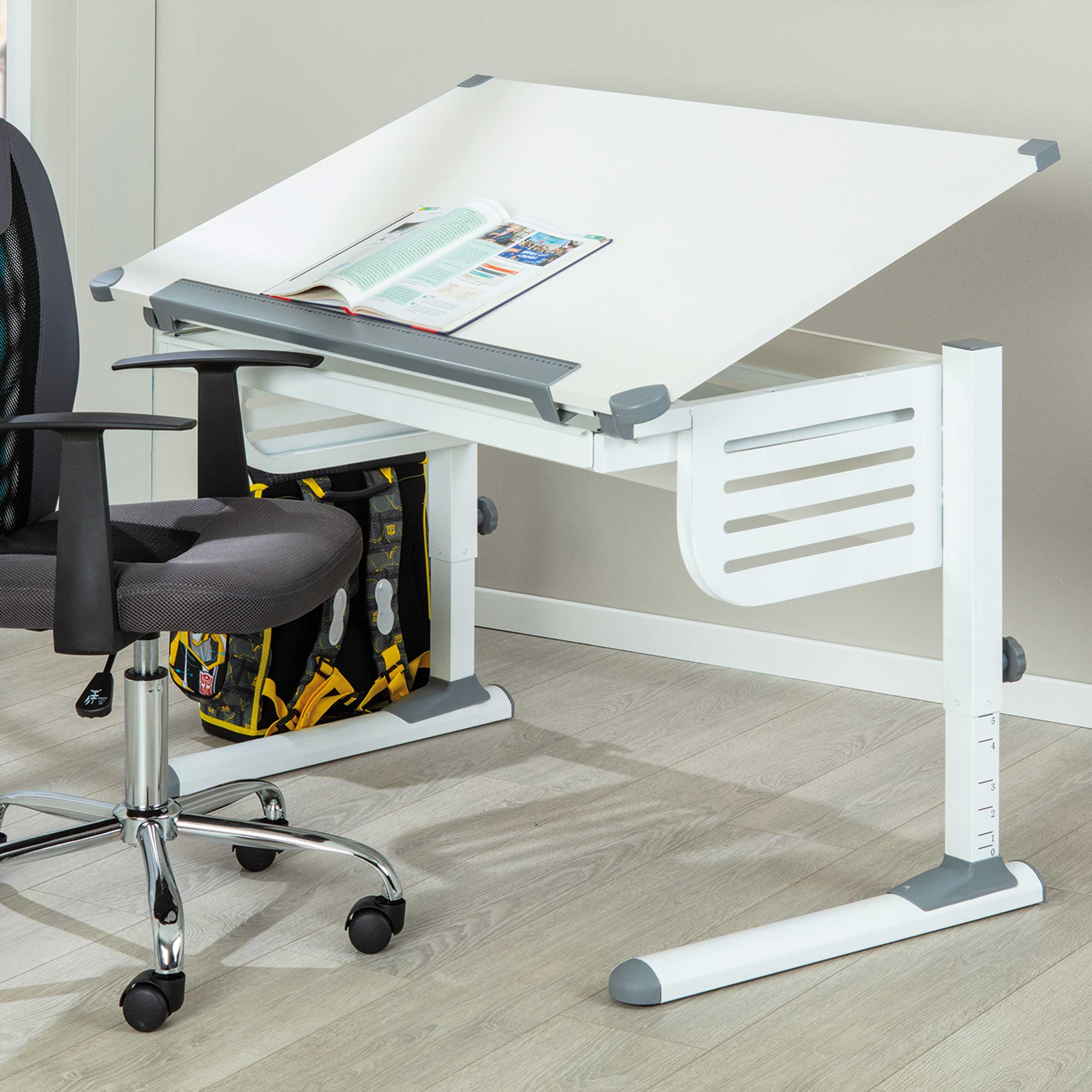 Bureau Skalare 110cm réglable - blanc