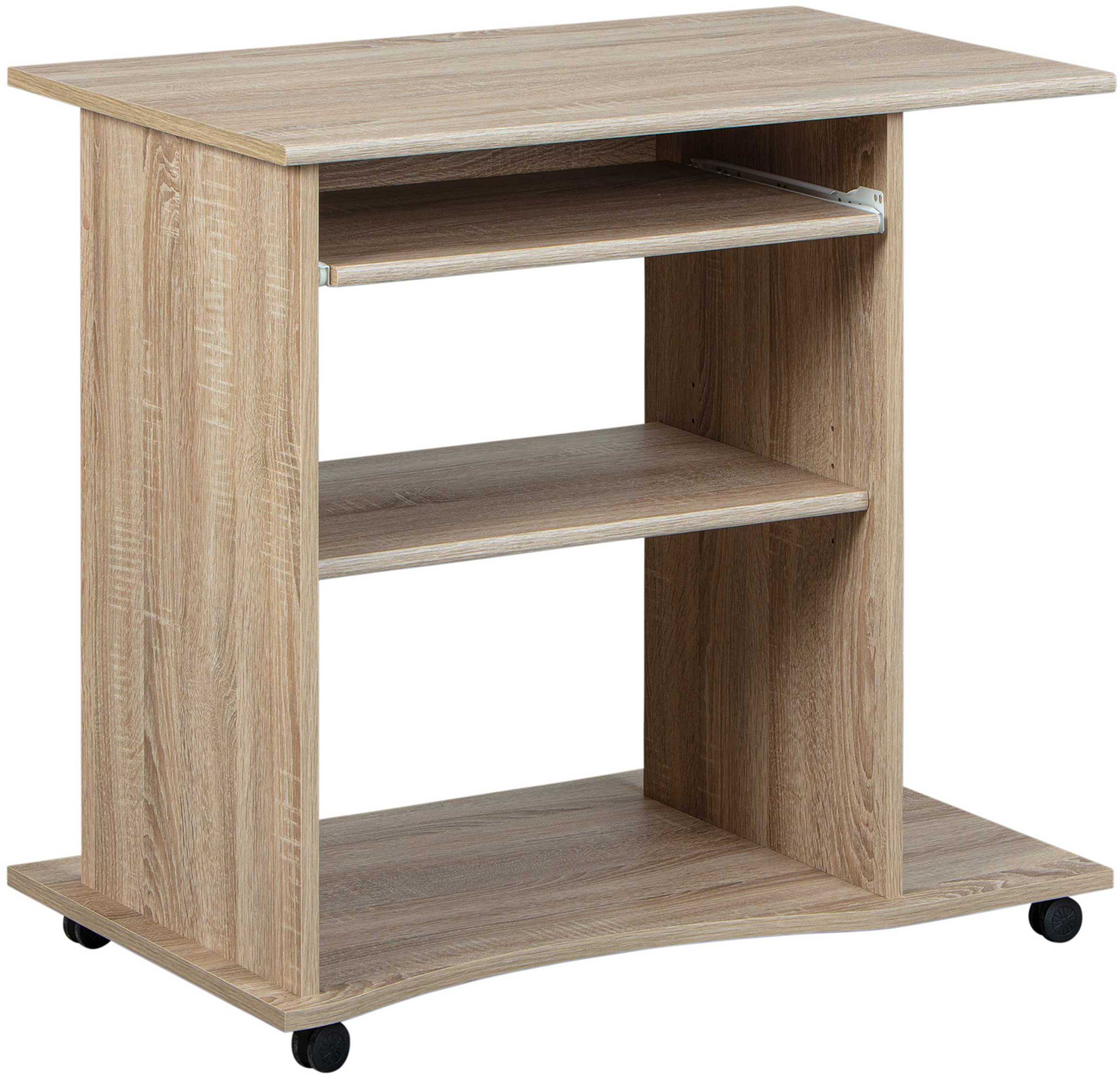 Bureau sur roulettes pour ordinateur Adda - chêne - Image 4