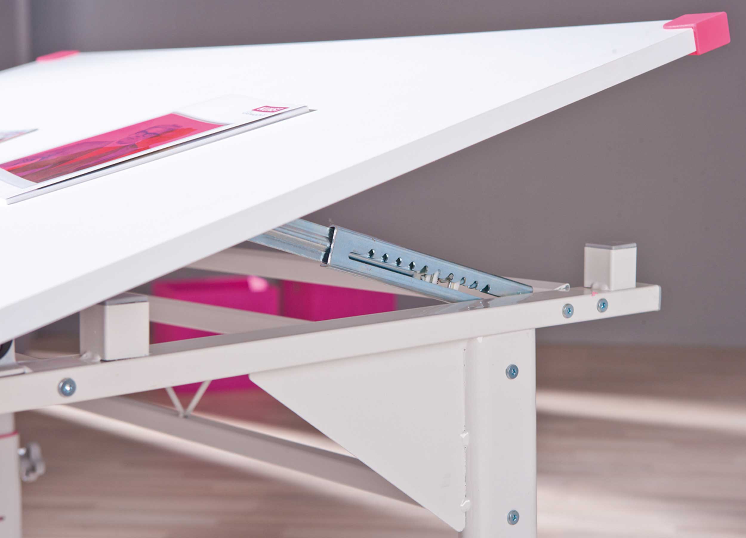 Bureau Tamara avec plateau inclinable - vert/rose - Image 5