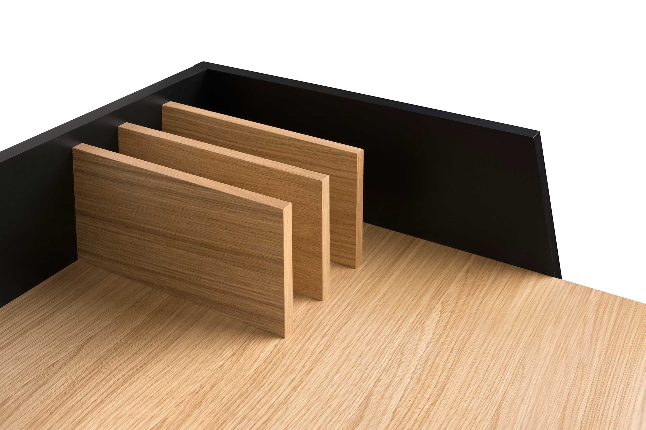 Bureau Volta 90cm - noir/chêne - Image 3