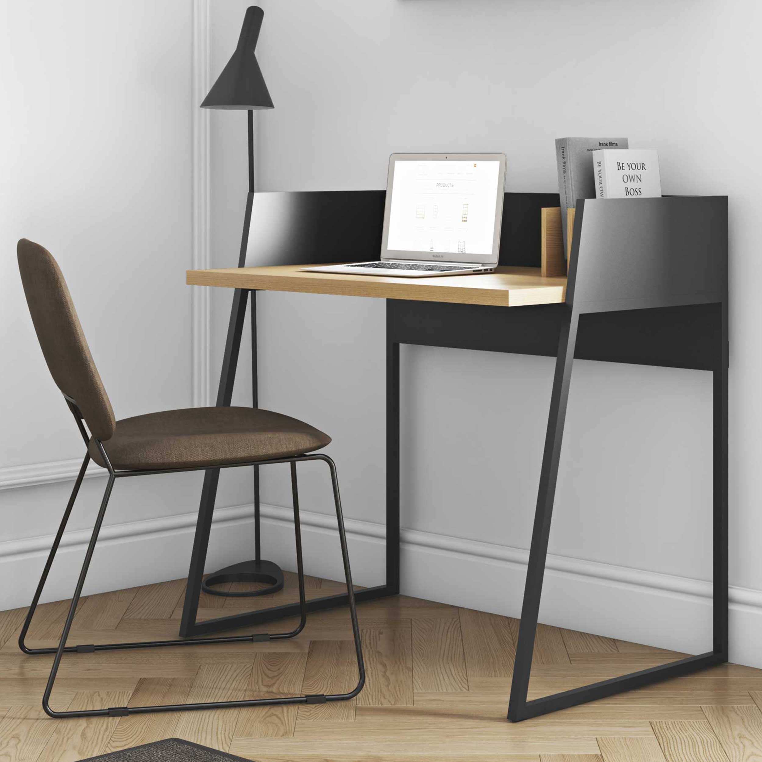 Bureau Volta 90cm - noir/chêne - Image 1