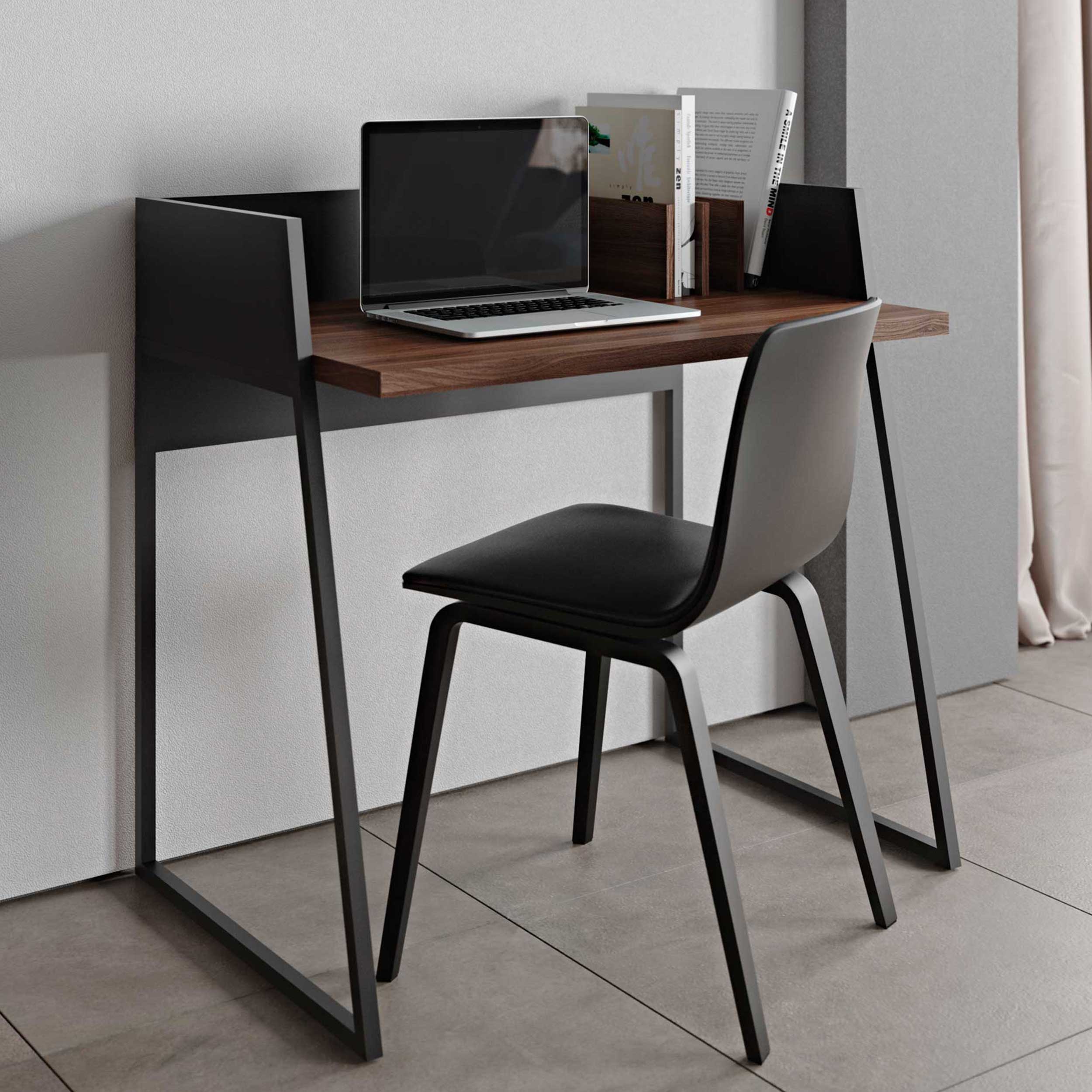 Bureau Volta 90cm - noir/noyer - Image 1